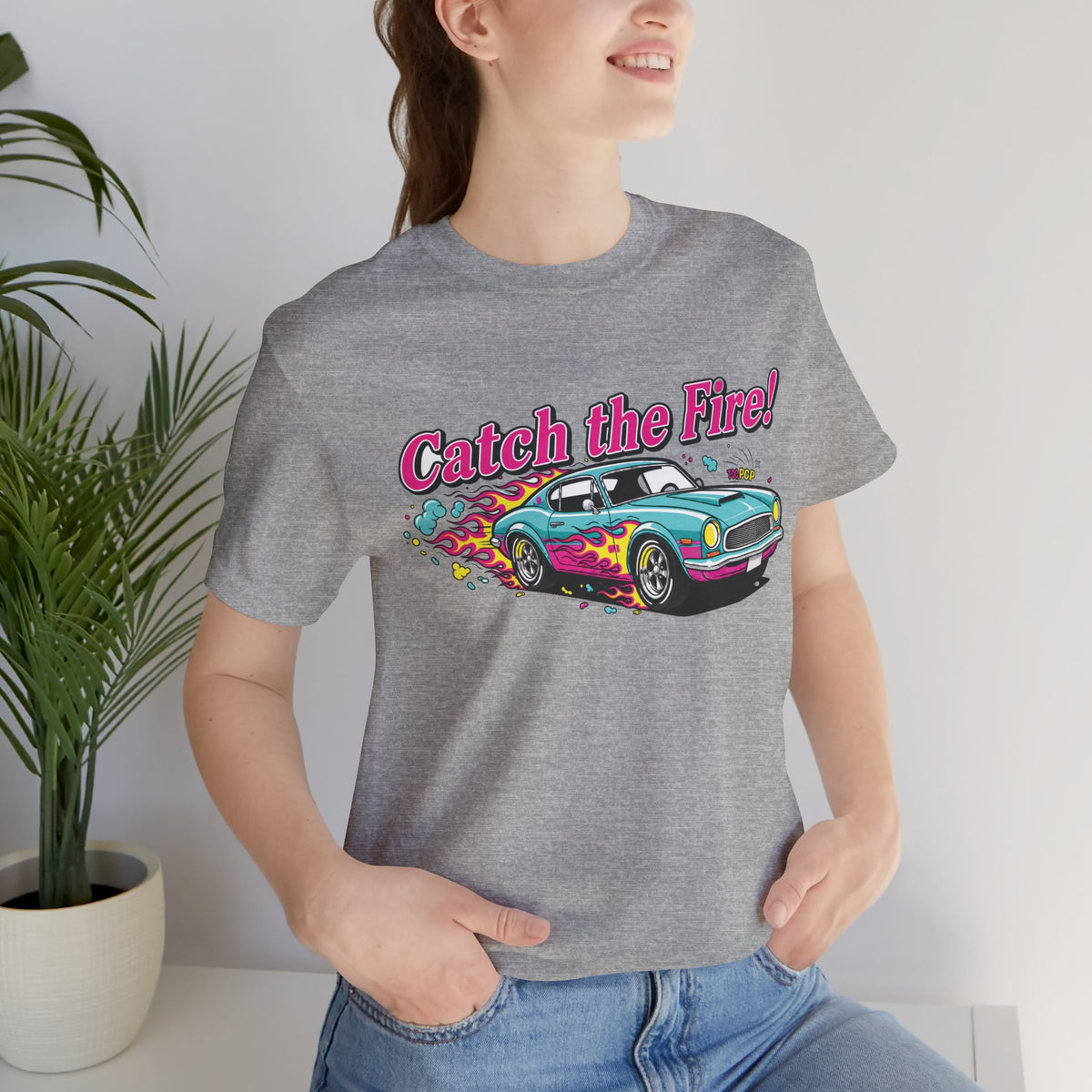 Catch the Fire Vintage Muscle Car Graphic T Shirt