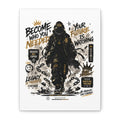 Motivational Street Art Canvas — "Become Who You Needed" Stretched Matte Print