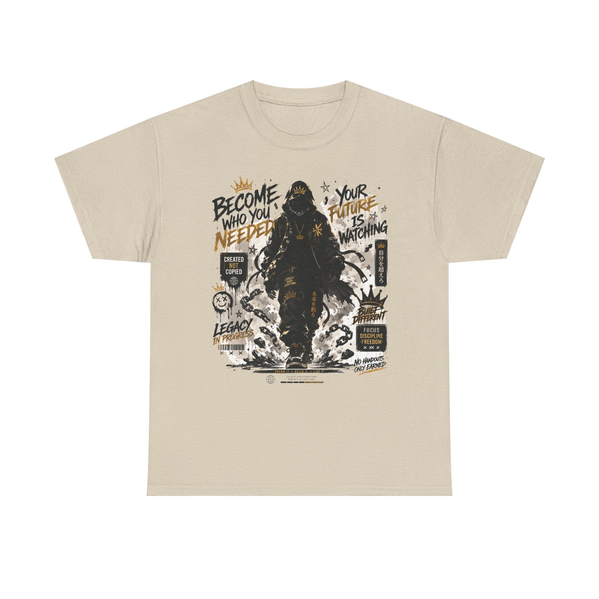Motivational Soldier Graphic Tee – "Become Who You Need" Inspirational Military Design