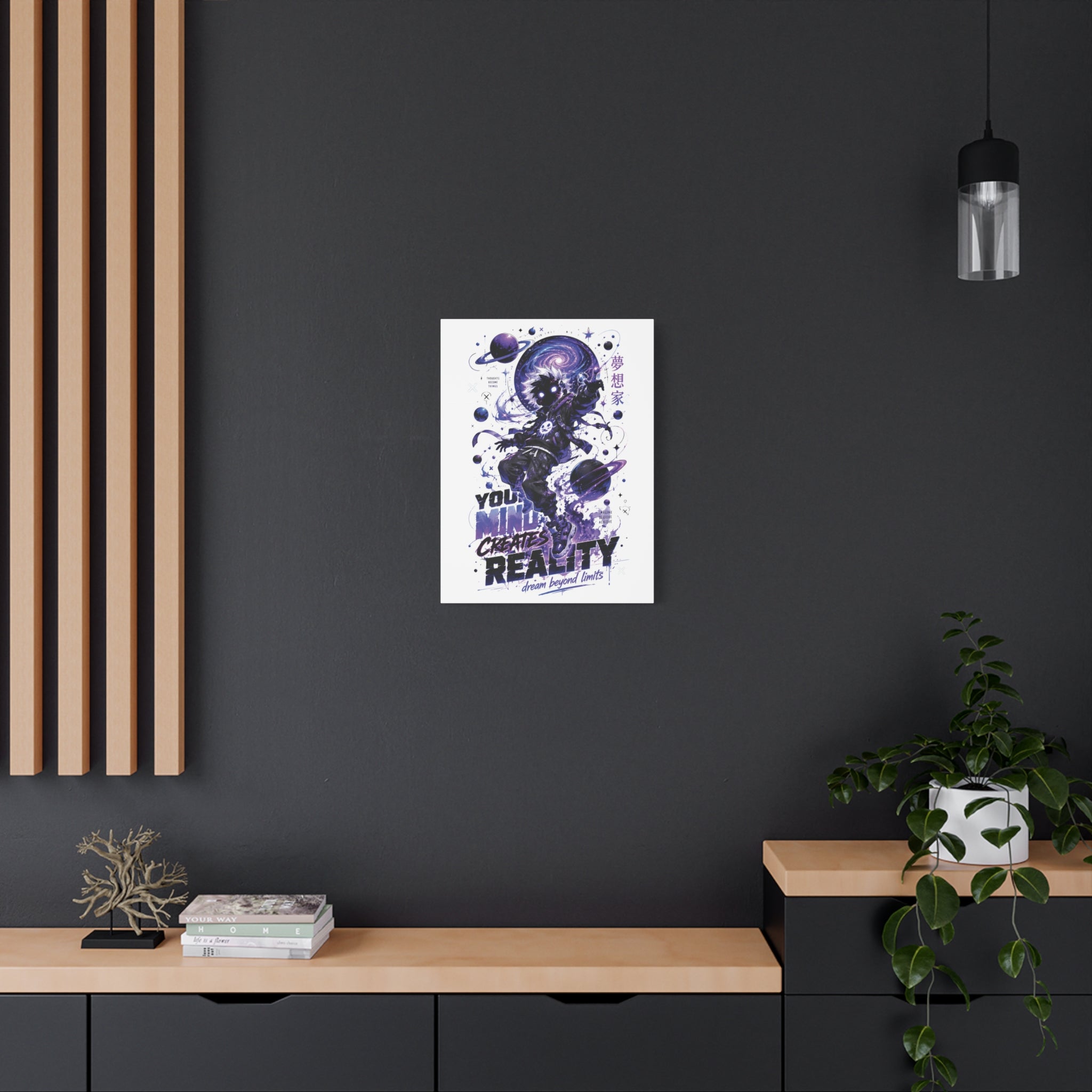 Space Astronaut Canvas Print — “You Mind Creates Reality” Inspirational Wall Art