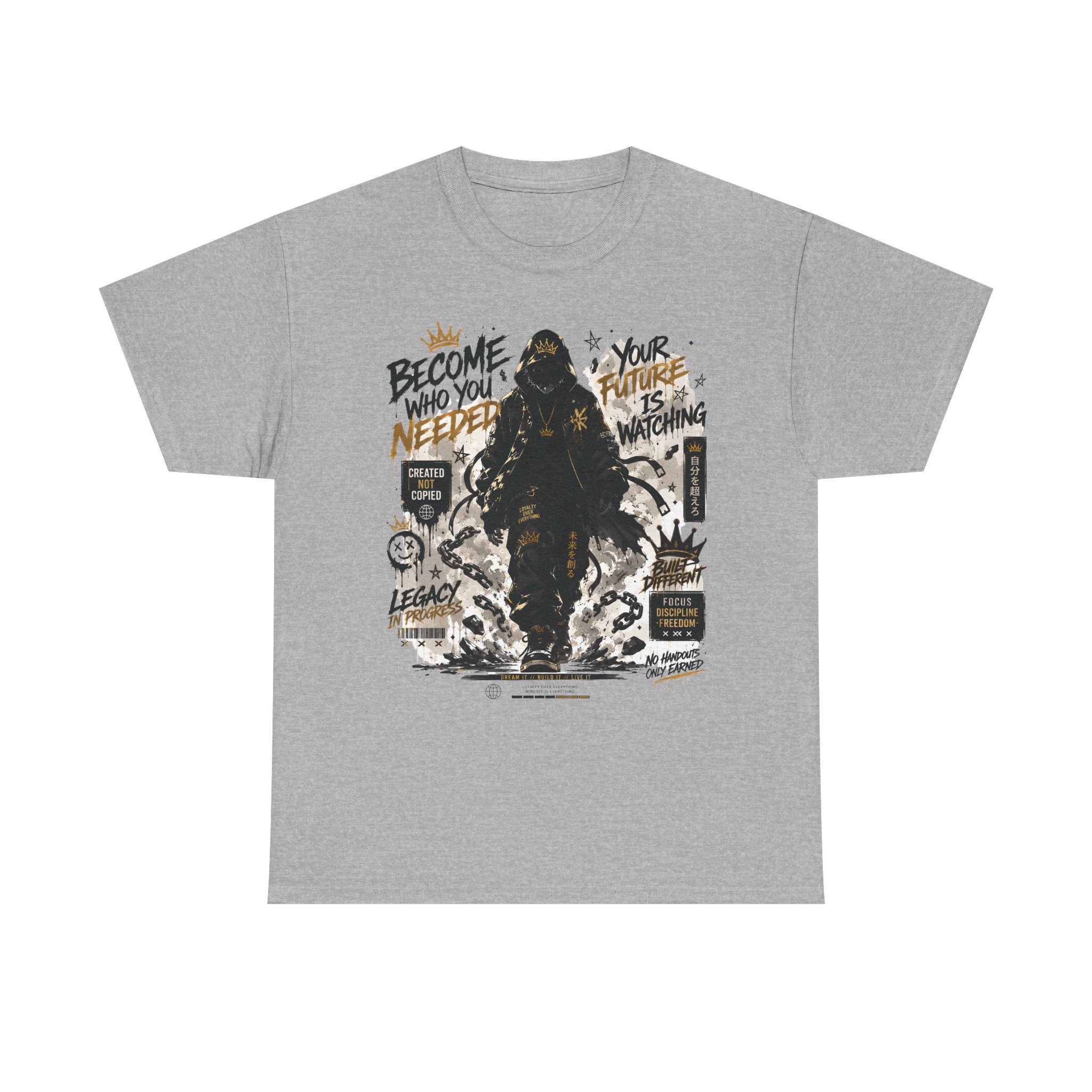 Motivational Soldier Graphic Tee – "Become Who You Need" Inspirational Military Design