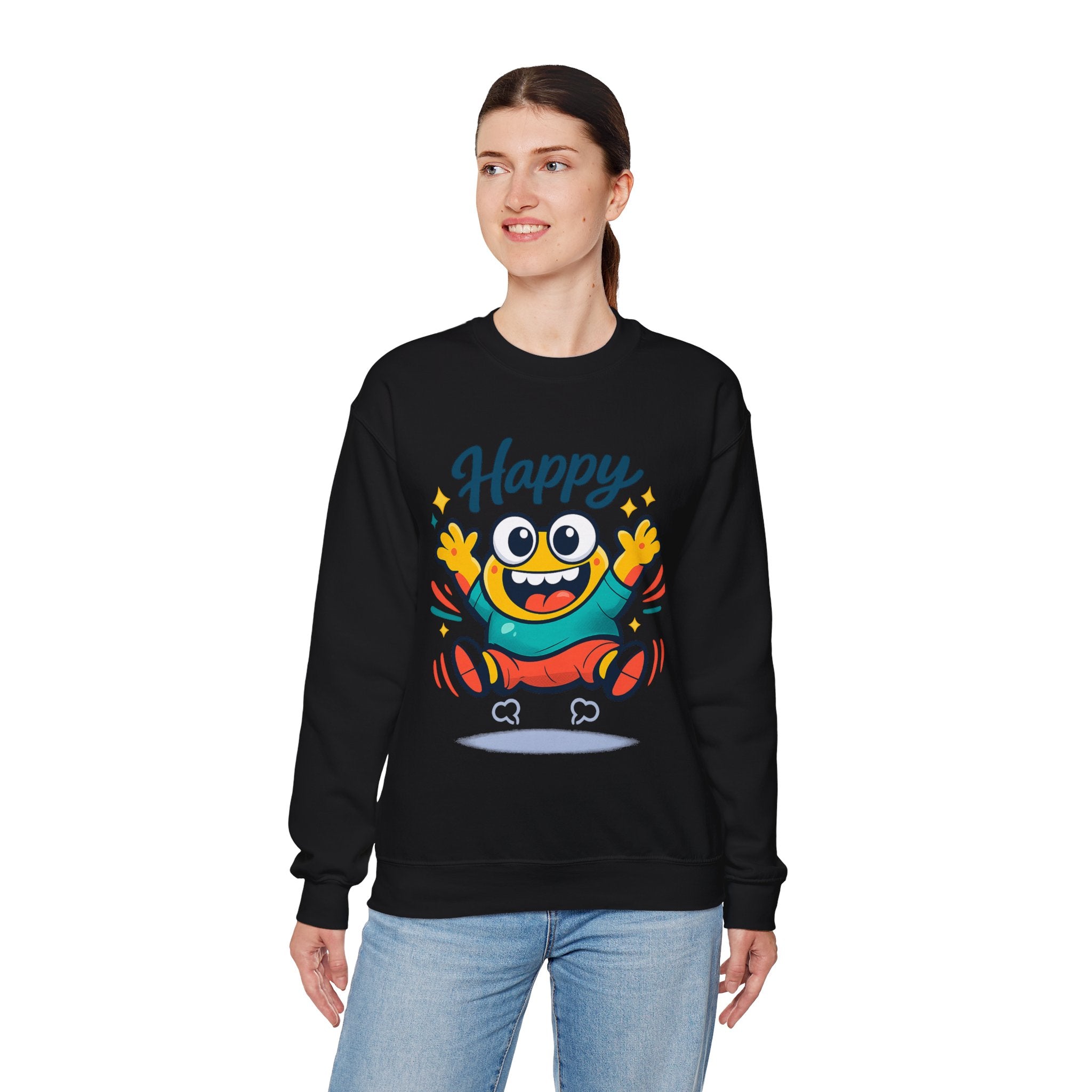 Happy Blob Cartoon Sweatshirt Cute Kawaii Crewneck