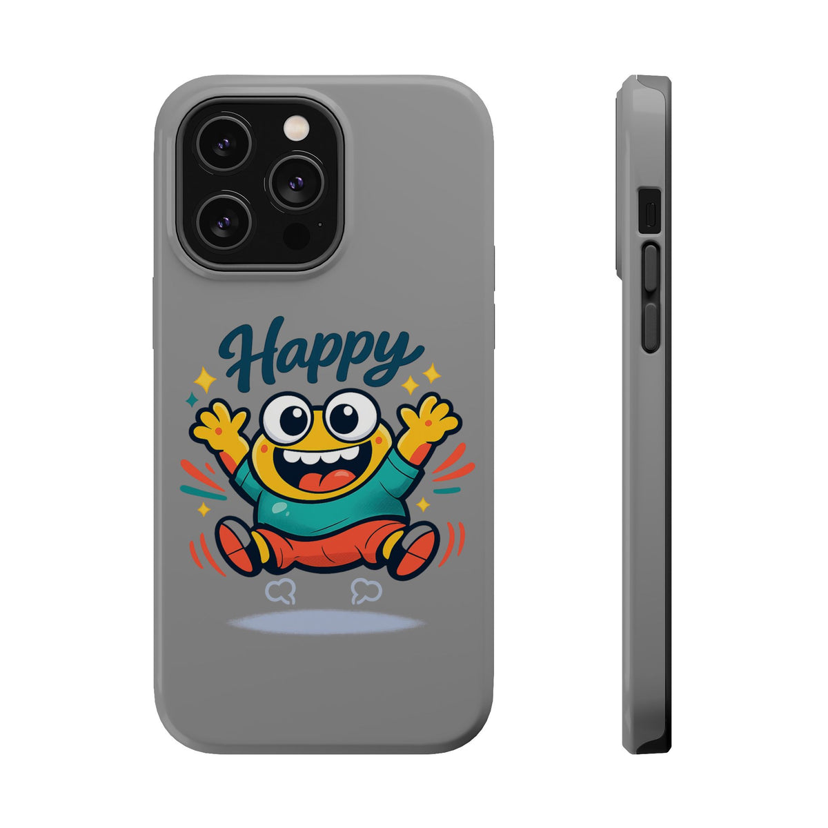 Happy Monster Magnetic Protective Phone Case Gray