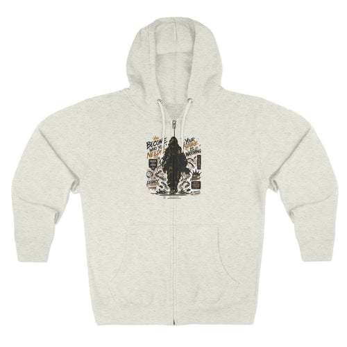 Bigfoot Forest Zip Hoodie — Sasquatch Graphic Full-Zip Hoodie