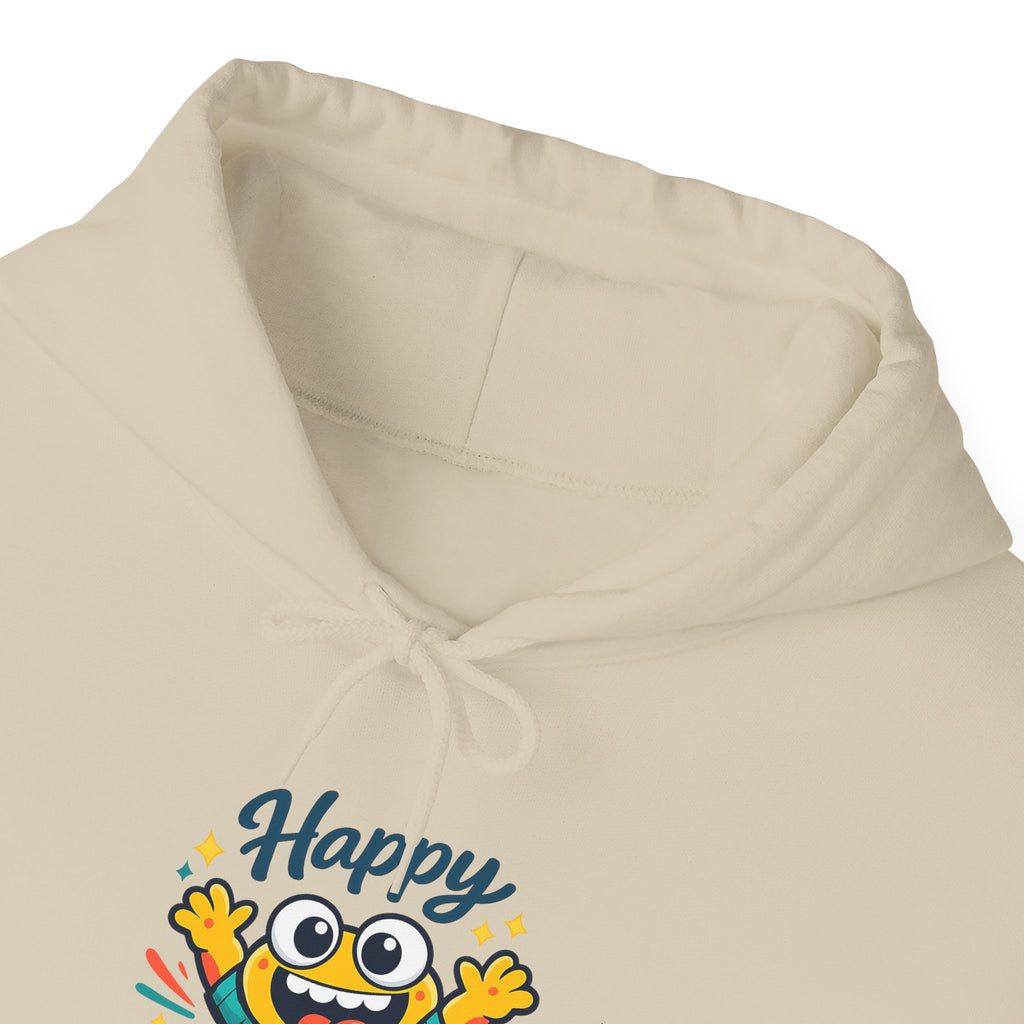 Happy Blob Cartoon Hoodie – Minimal Smiley Graphic Pullover