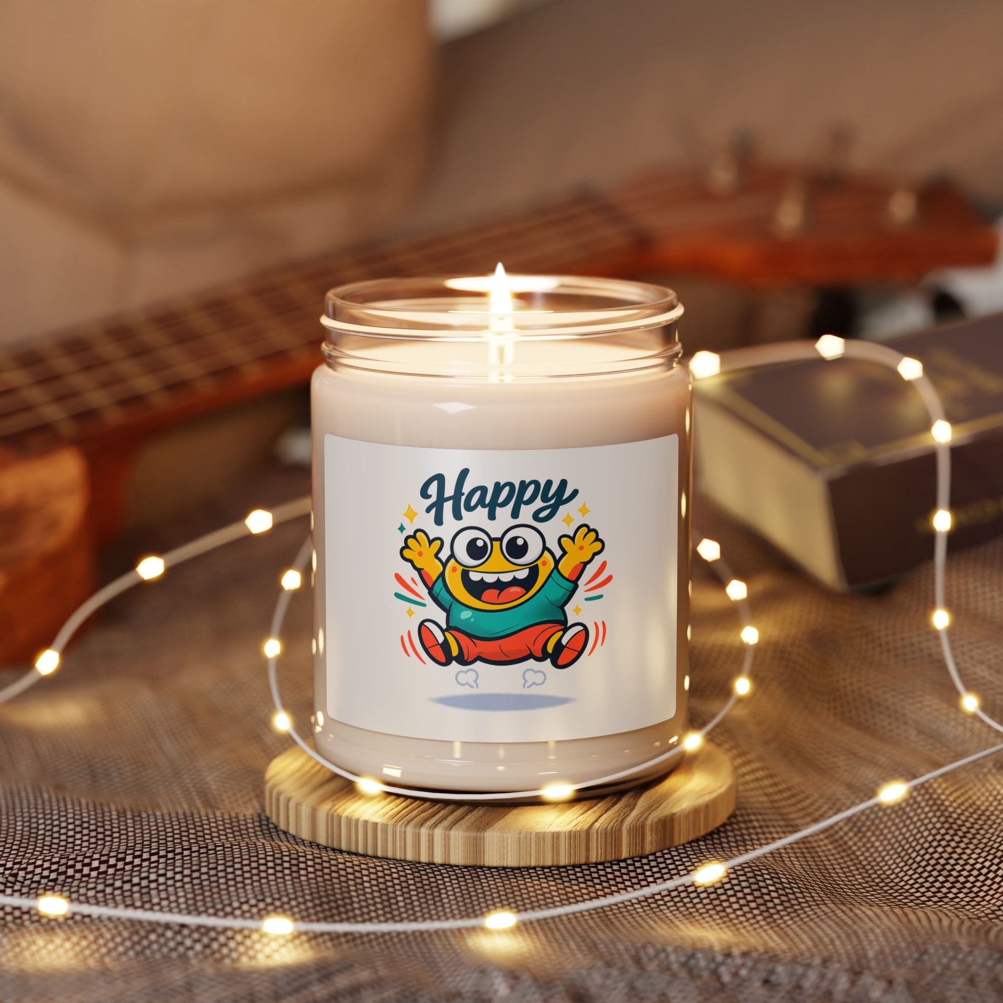 Happy blob face Candle | kawaii minimal, thick outline