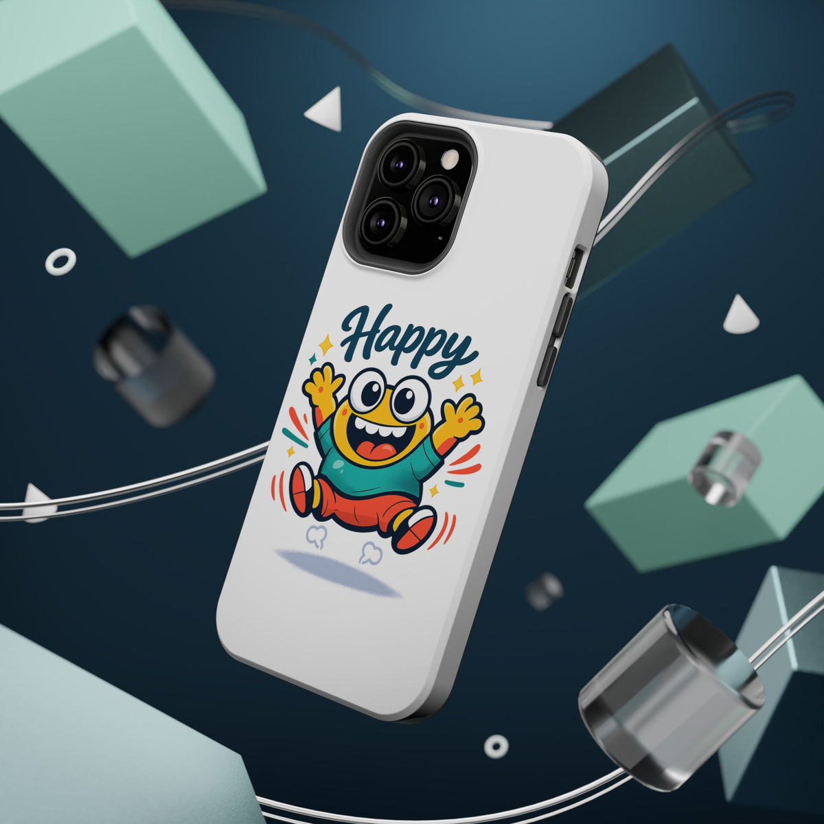 Happy Monster Magnetic Protective Phone Case White
