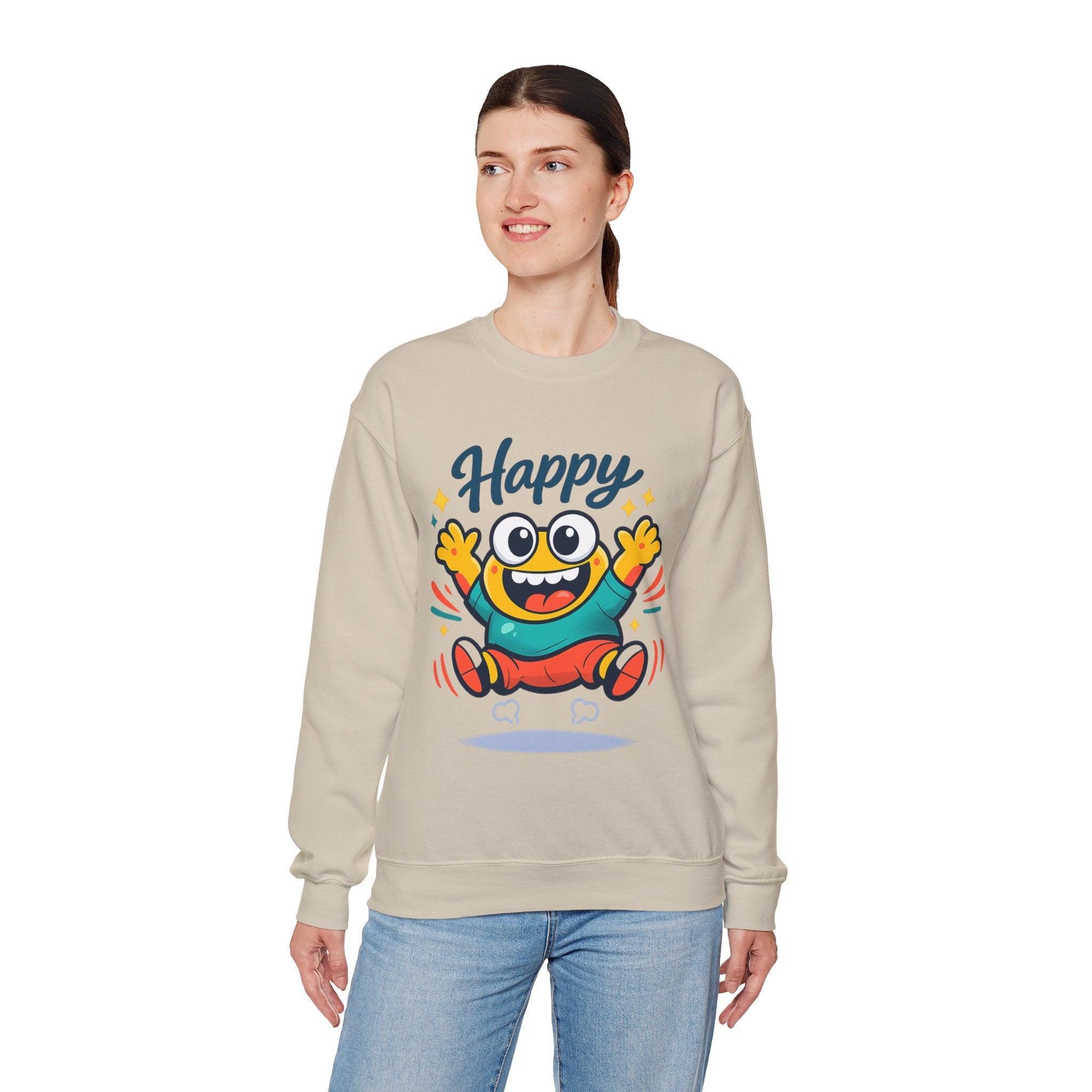 Happy Blob Cartoon Sweatshirt Cute Kawaii Crewneck