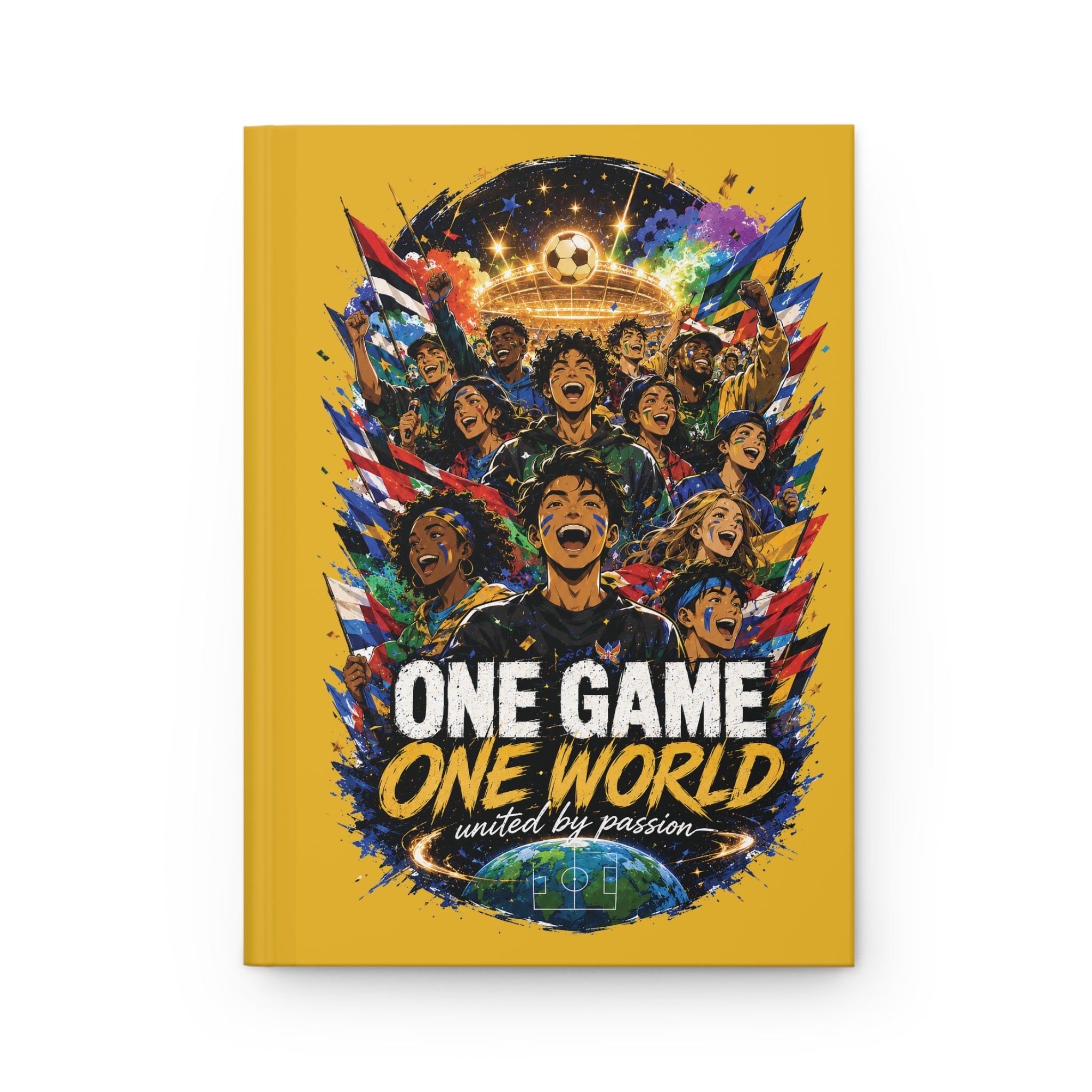 Soccer Hardcover Journal – "One Game One World" Personalized Player Number Notebook