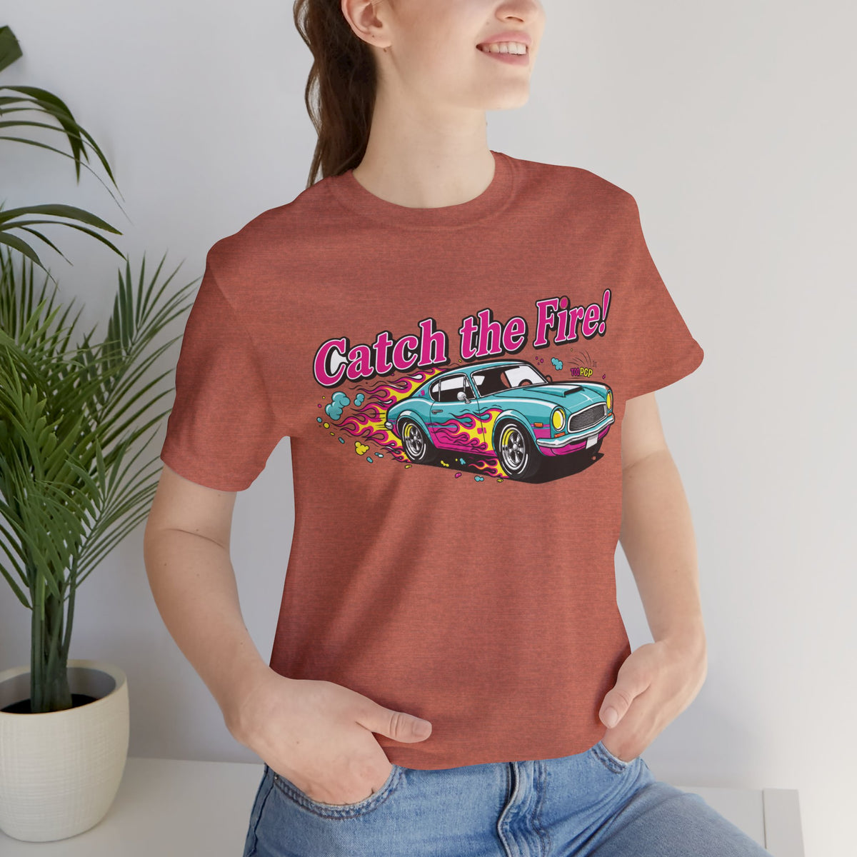 Catch the Fire Vintage Muscle Car Graphic T Shirt