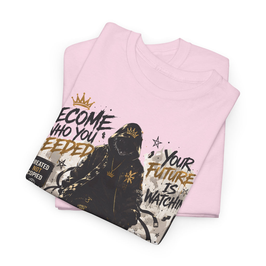 Motivational Soldier Graphic Tee – "Become Who You Need" Inspirational Military Design