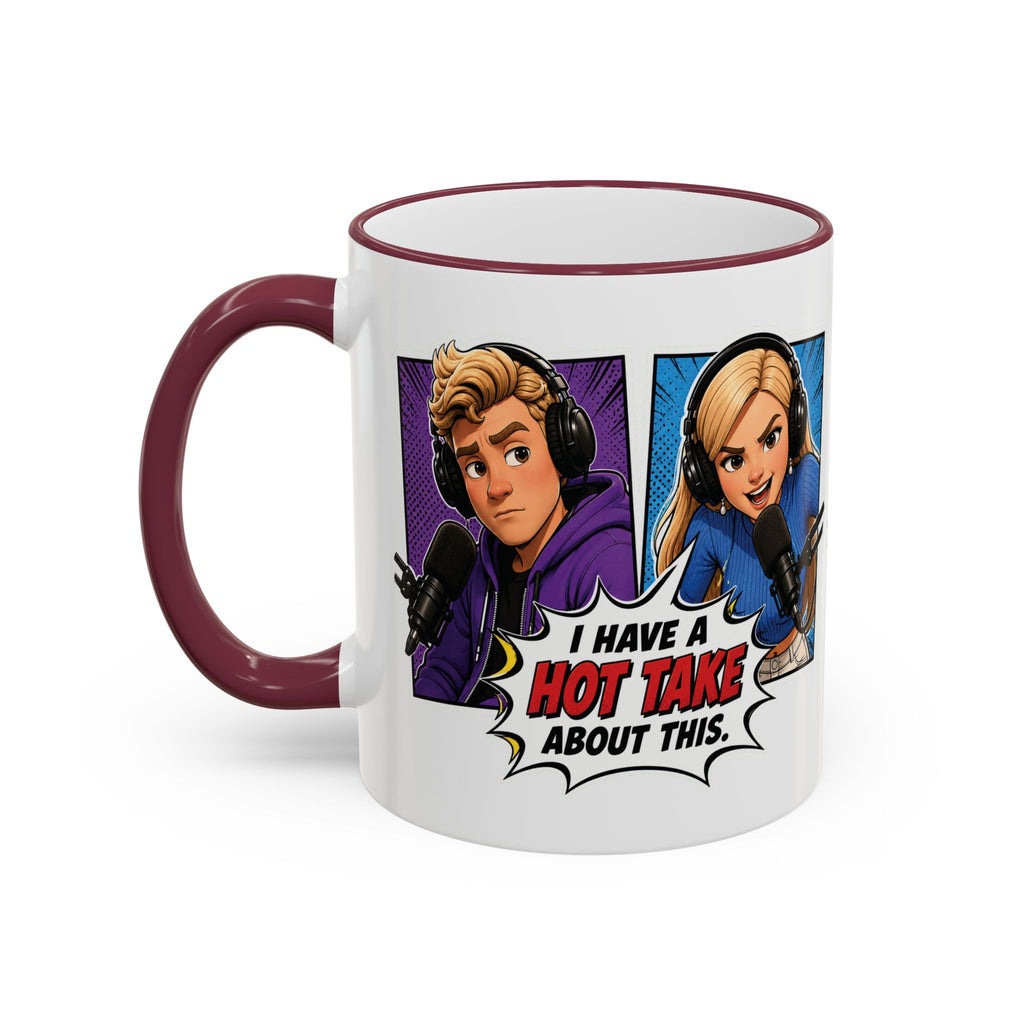 Jake And Emma Hot Take Accent Rim Mug – I Have A Hot Take About This Comic Coffee Cup (11oz/15oz)