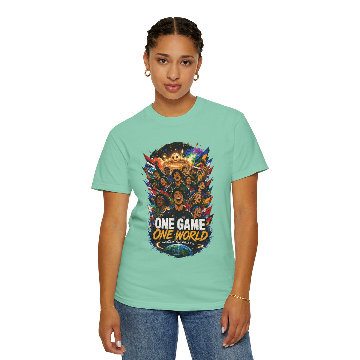 One Game One World Soccer T Shirt International Football Graphic Tee