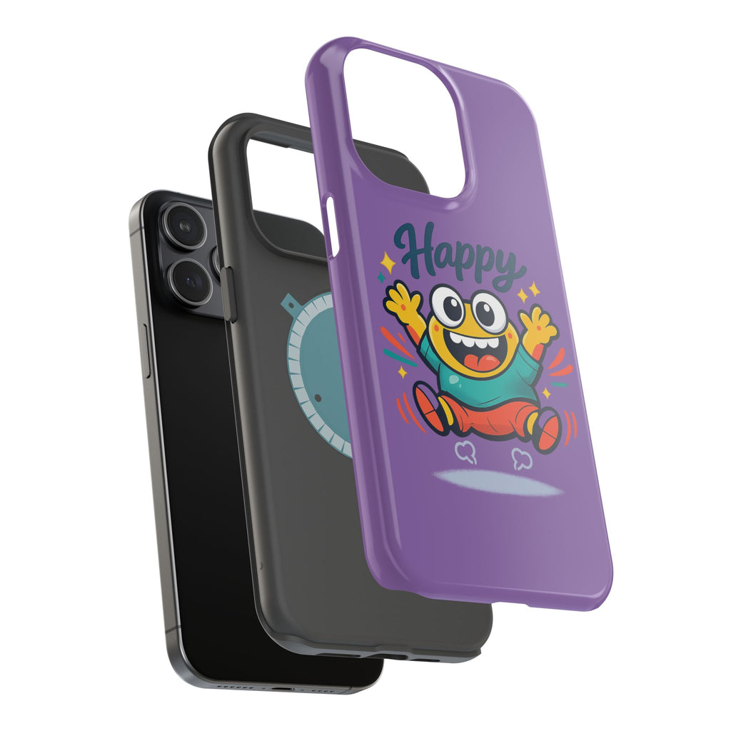 Happy Monster Magnetic Protective Phone Case Purple