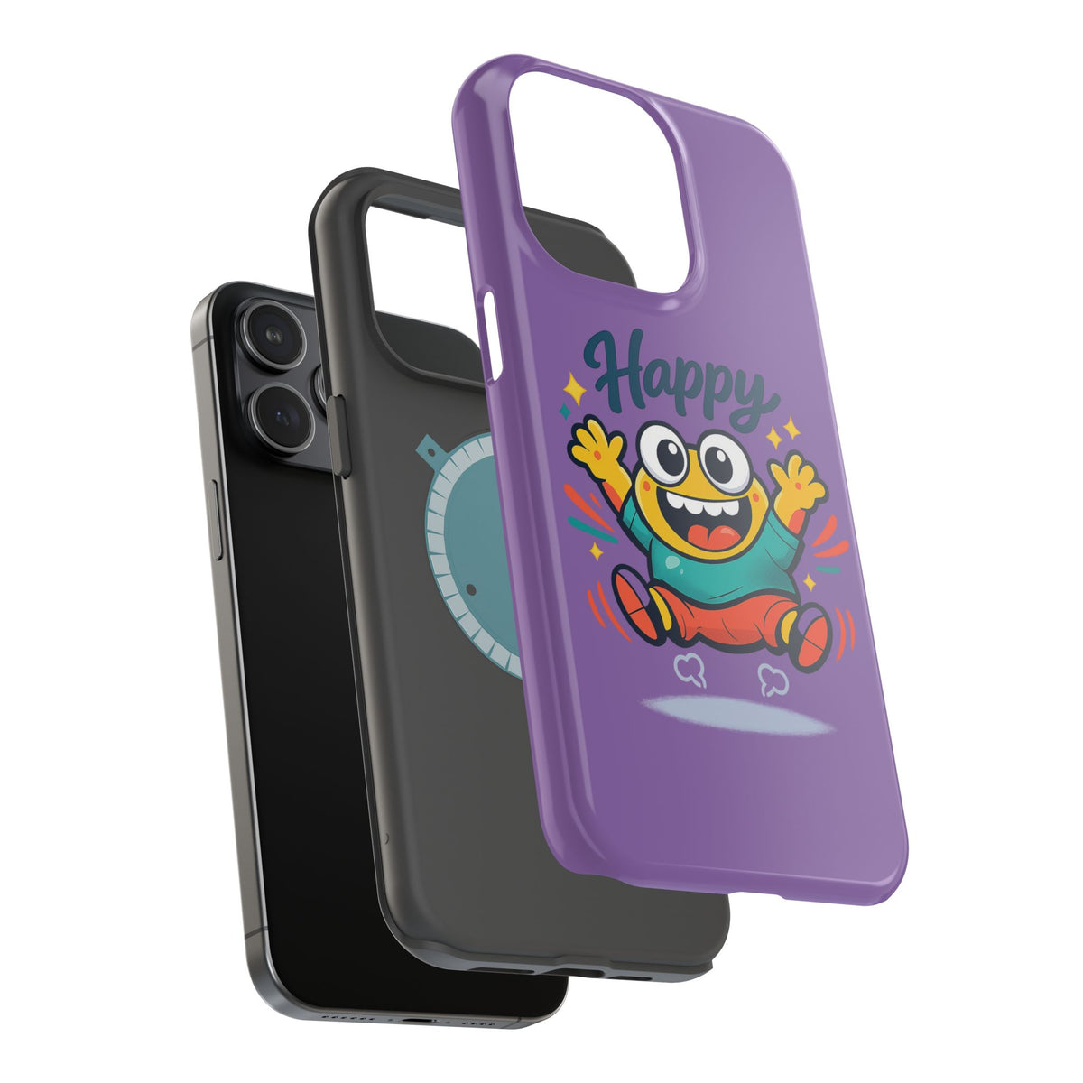 Happy Monster Magnetic Protective Phone Case Purple