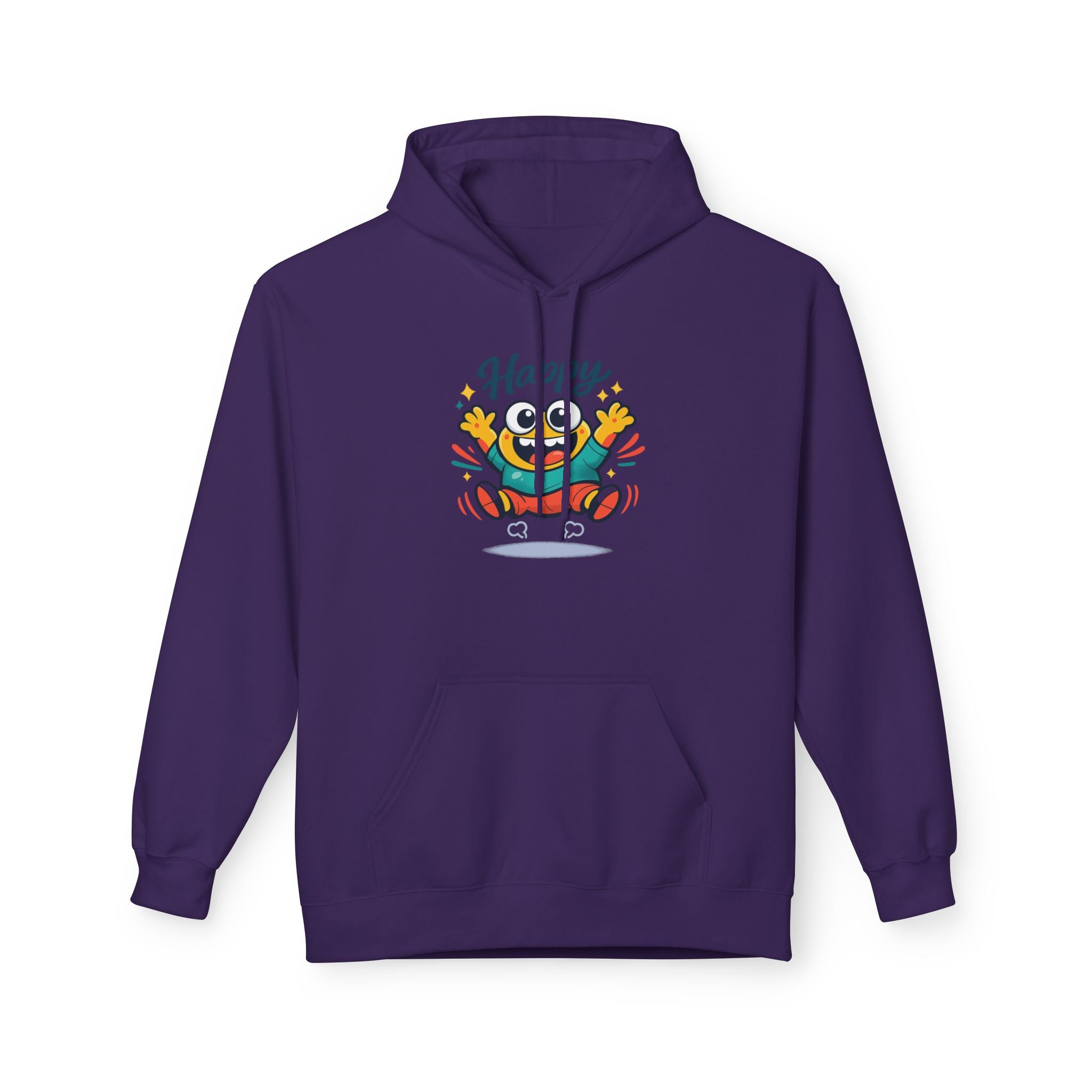 Happy Blob Graphic Hoodie – Cute Cartoon 'Happy' Pullover