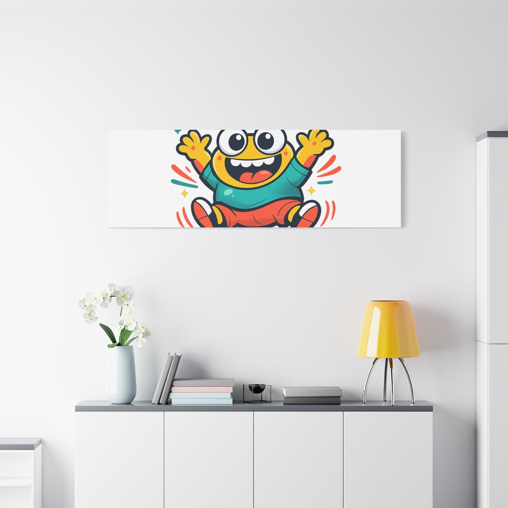 Happy Blob Cartoon Canvas | Bold Cartoon, Thick Outline, Kawaii Minimal