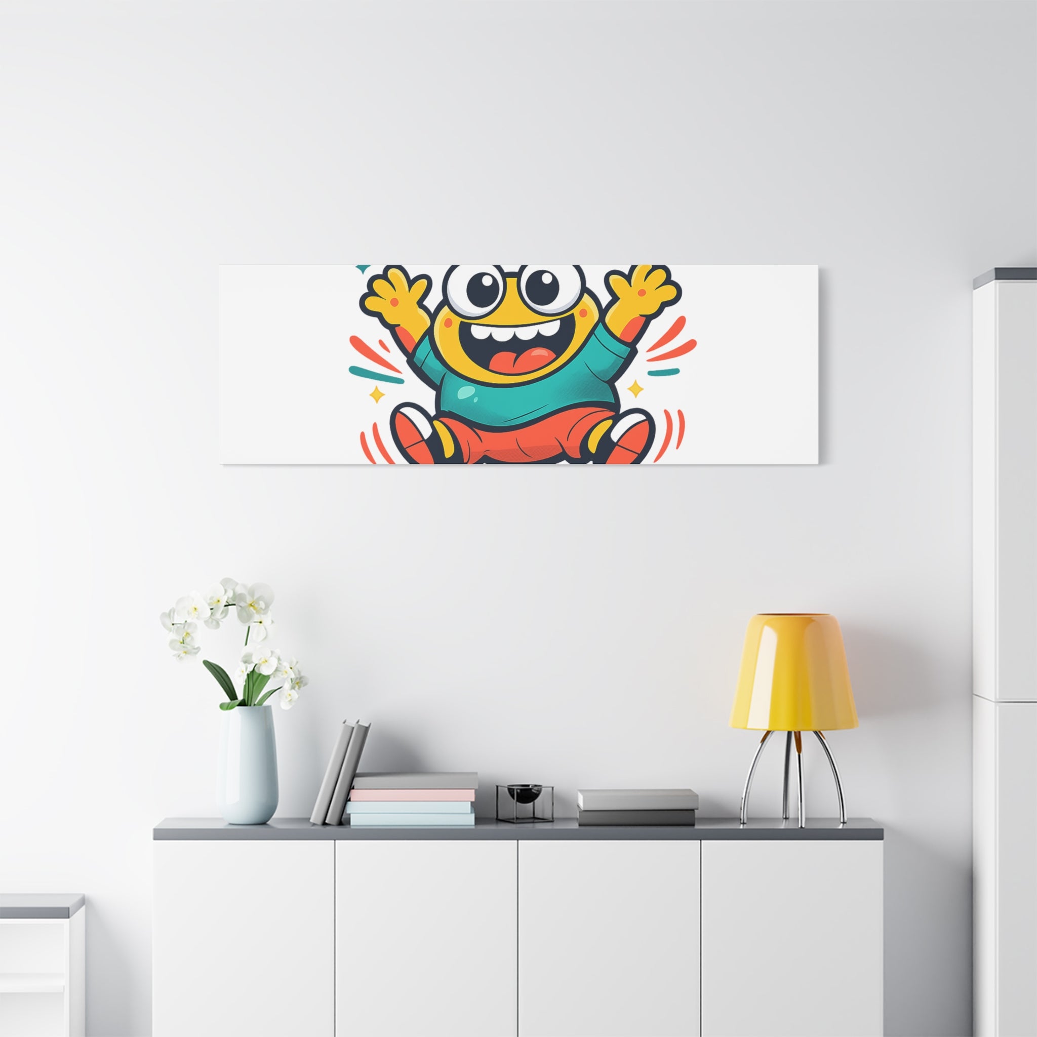 Happy Blob Cartoon Canvas | Bold Cartoon, Thick Outline, Kawaii Minimal
