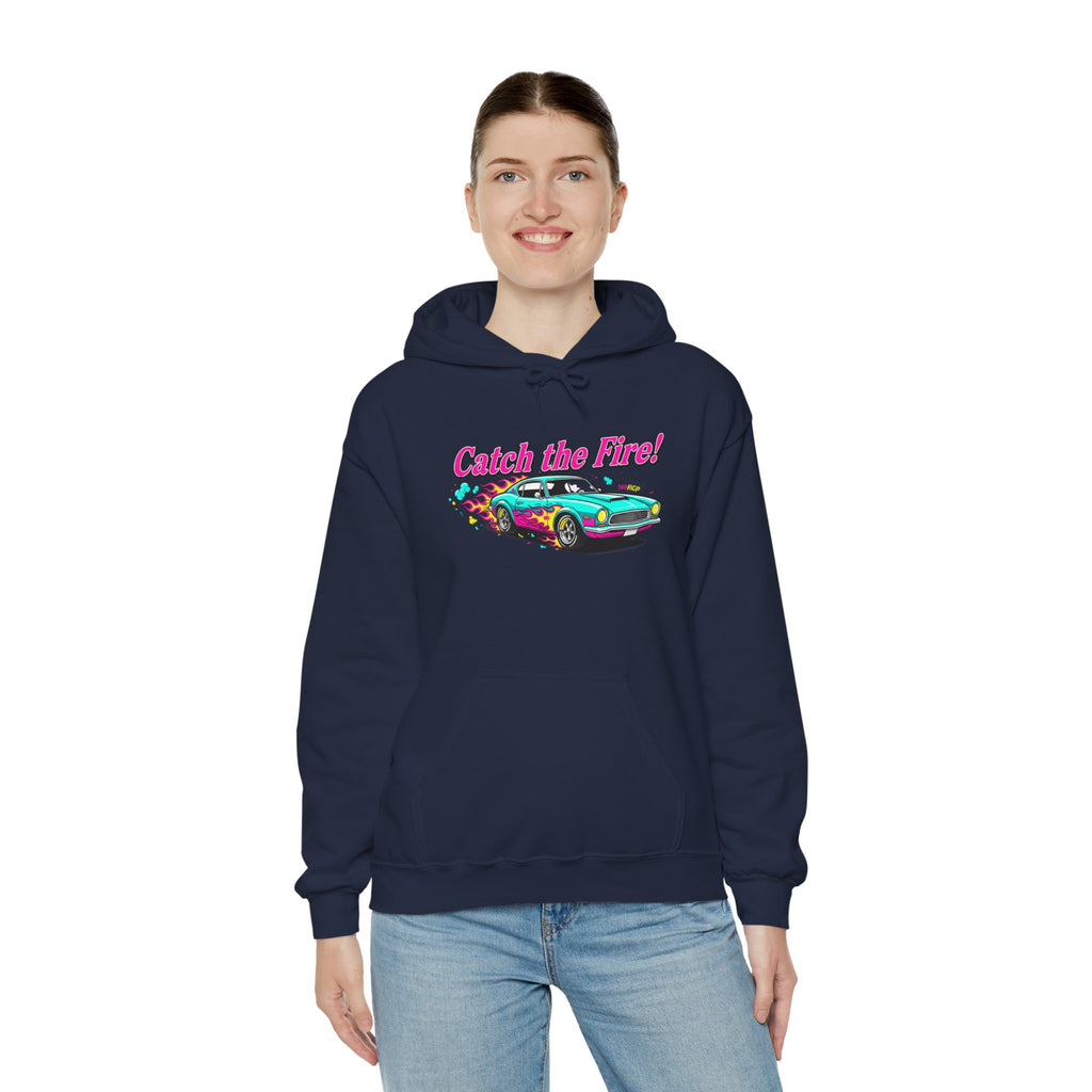 Retro Cartoon Dragster Hoodie – Vintage Racing Flame Graphic Pullover