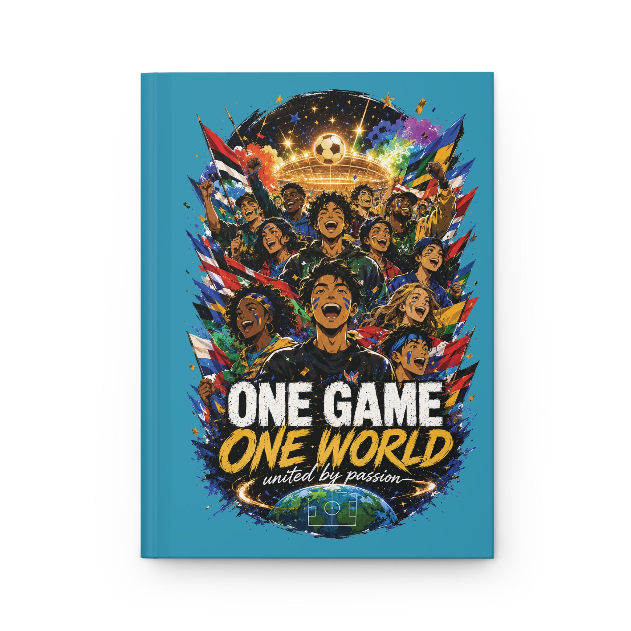 Soccer Hardcover Journal — "One Game One World" Personalized Team Notebook