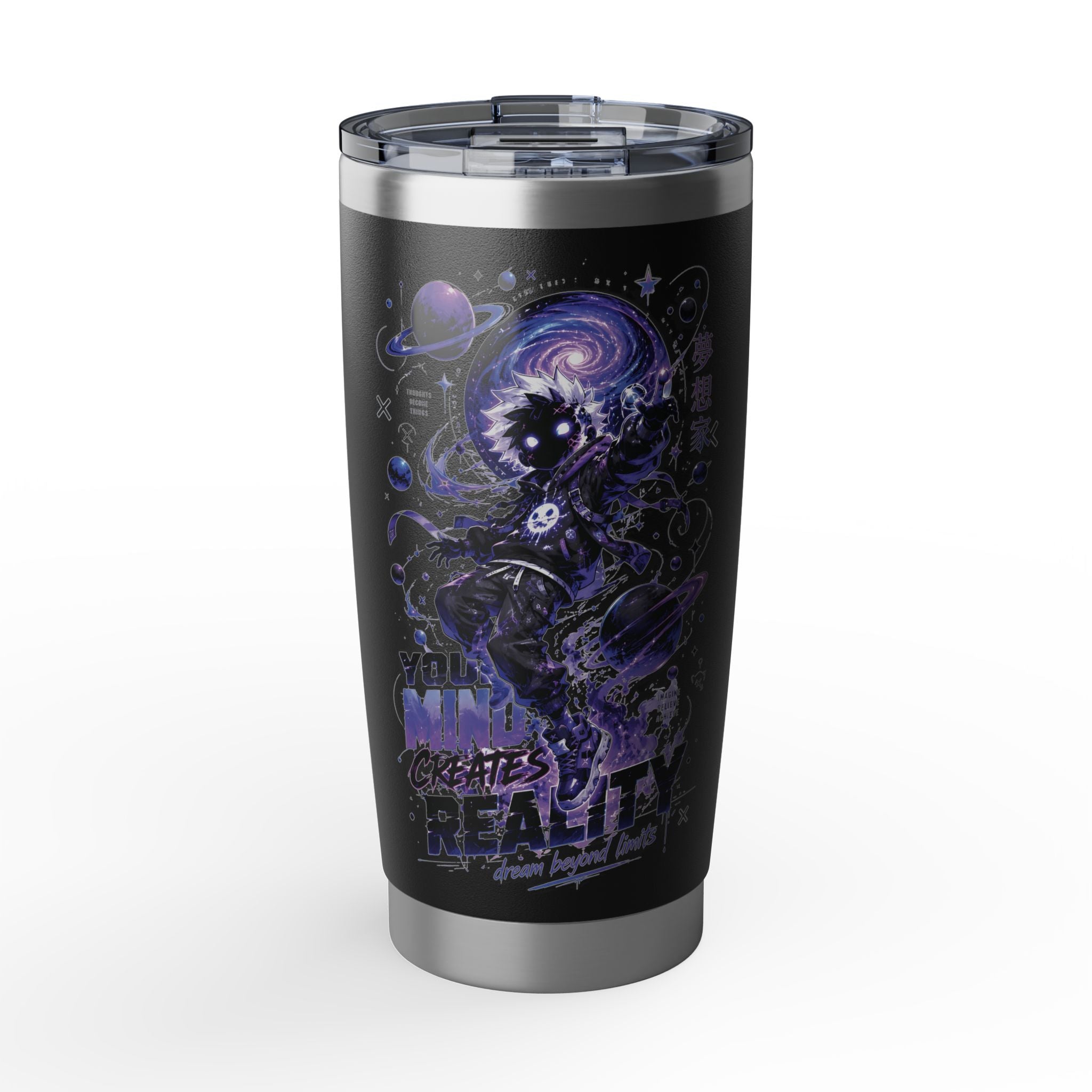 Galaxy Astronaut 20oz Tumbler — "Your Mind Creates Reality" Space Travel Insulated Cup