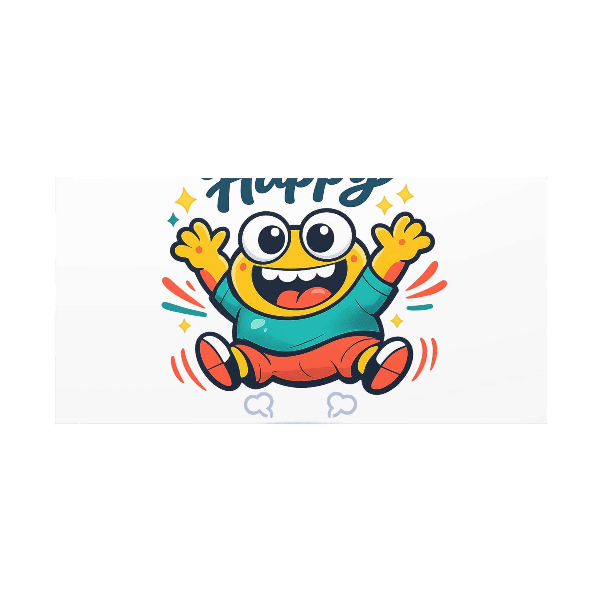 Happy Blob Cartoon Canvas | Bold Cartoon, Thick Outline, Kawaii Minimal