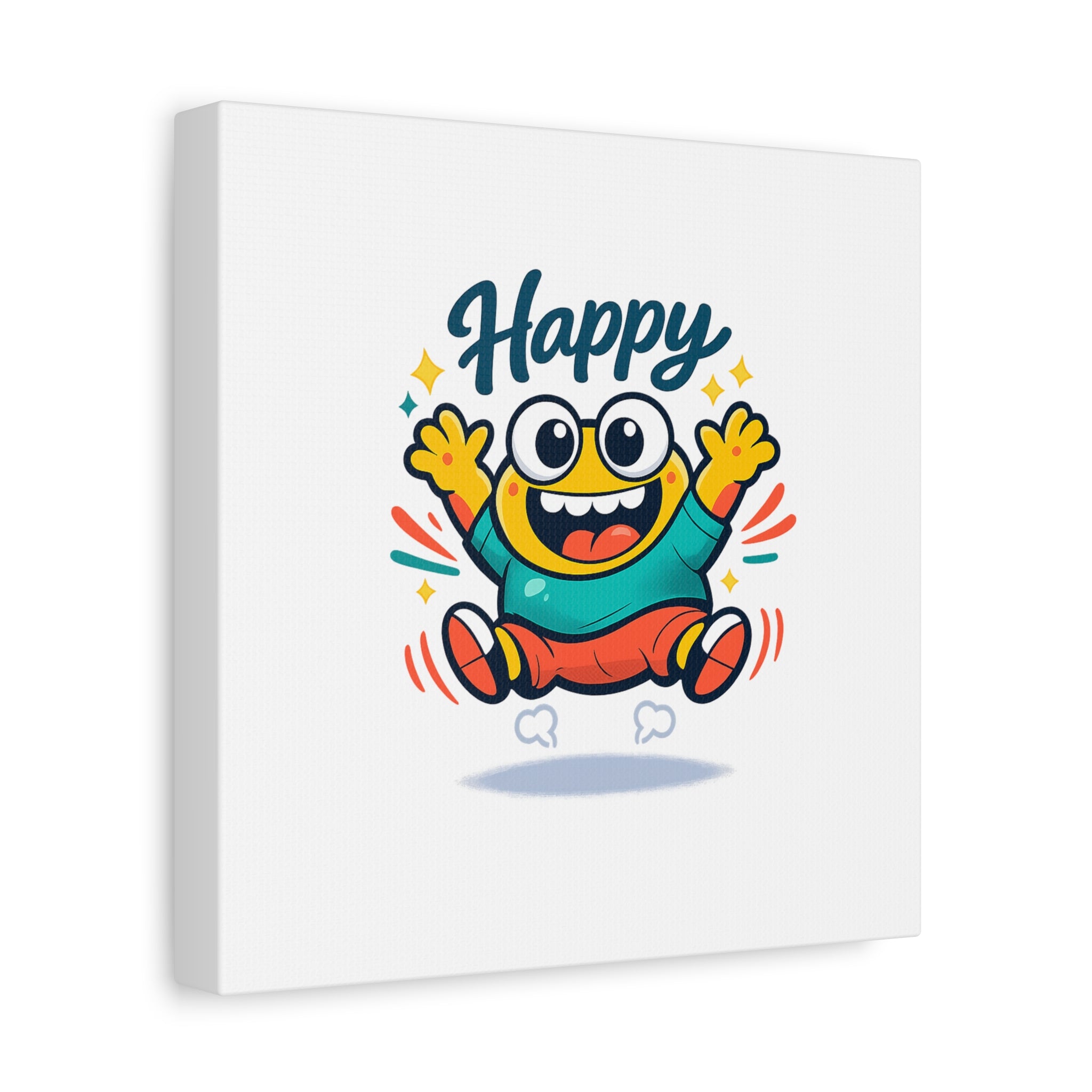 Happy Blob Cartoon Canvas | Bold Cartoon, Thick Outline, Kawaii Minimal