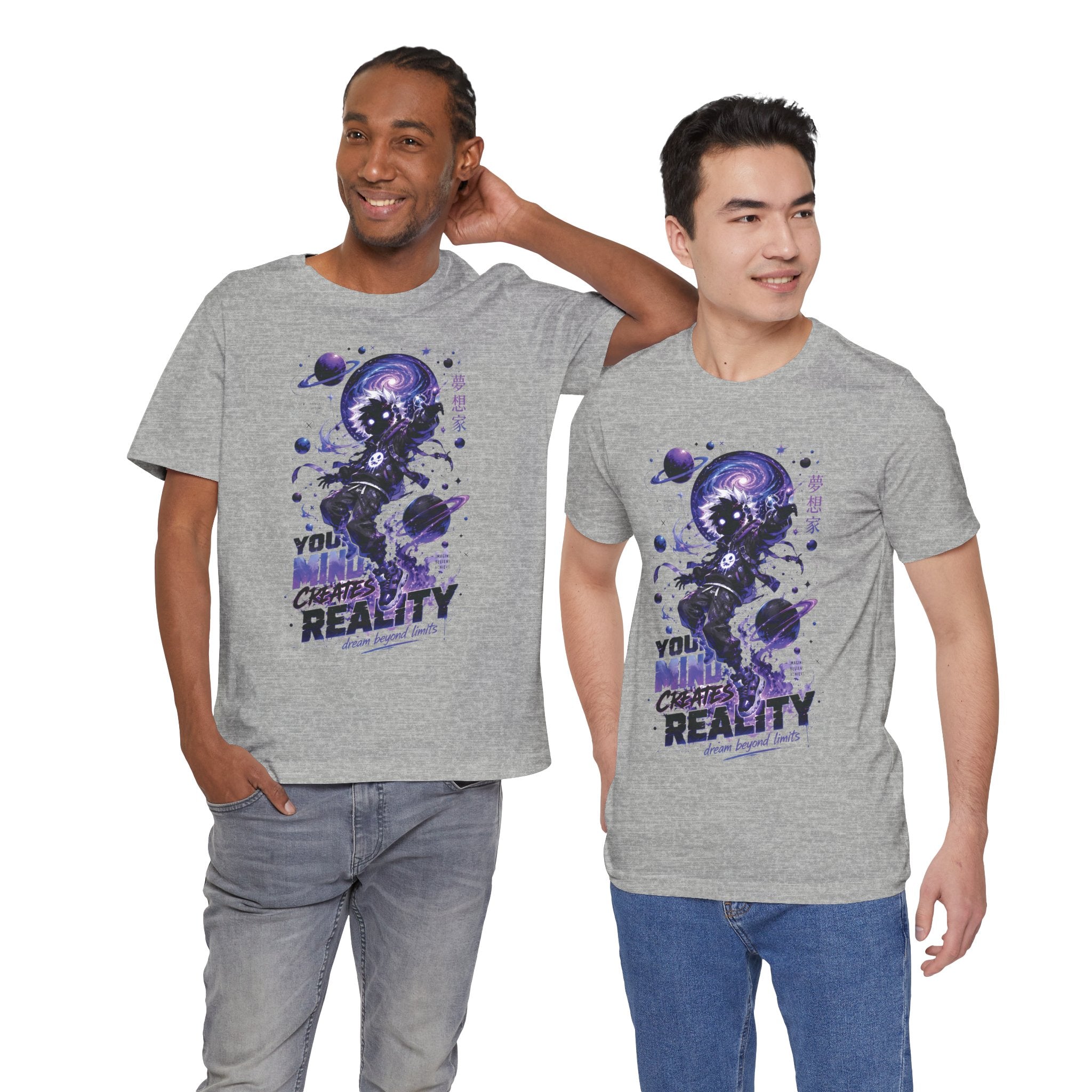 Astronaut Galaxy Tee — "Your Mind Creates Reality" Space Graphic T-Shirt