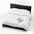 Caffeine and Kindness Velveteen Blanket - Cozy Coffee-Themed Throw