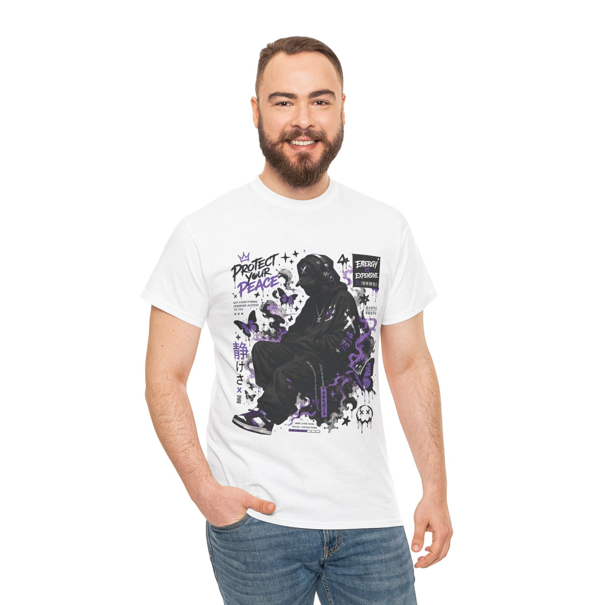 Peacekeeper Anime Graphic T Shirt Purple Streetwear Design