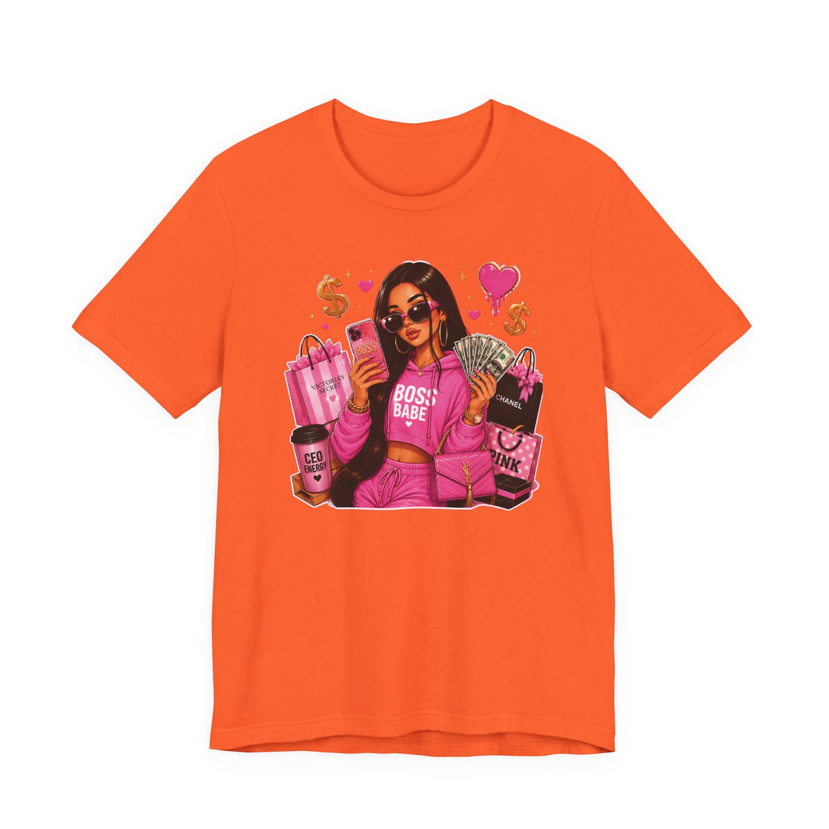 Boss Babe Pink Fashion T Shirt Glam Shopping Graphic Tee