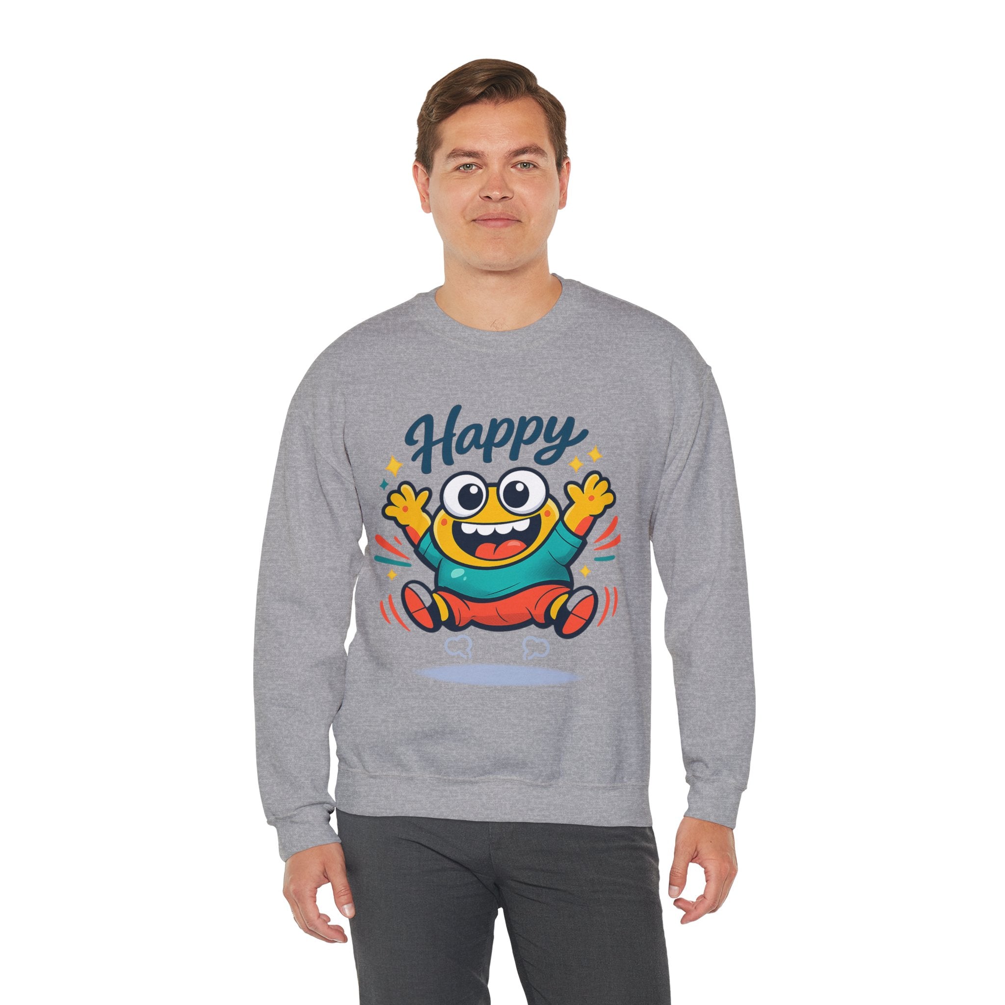 Happy Blob Cartoon Sweatshirt Cute Kawaii Crewneck
