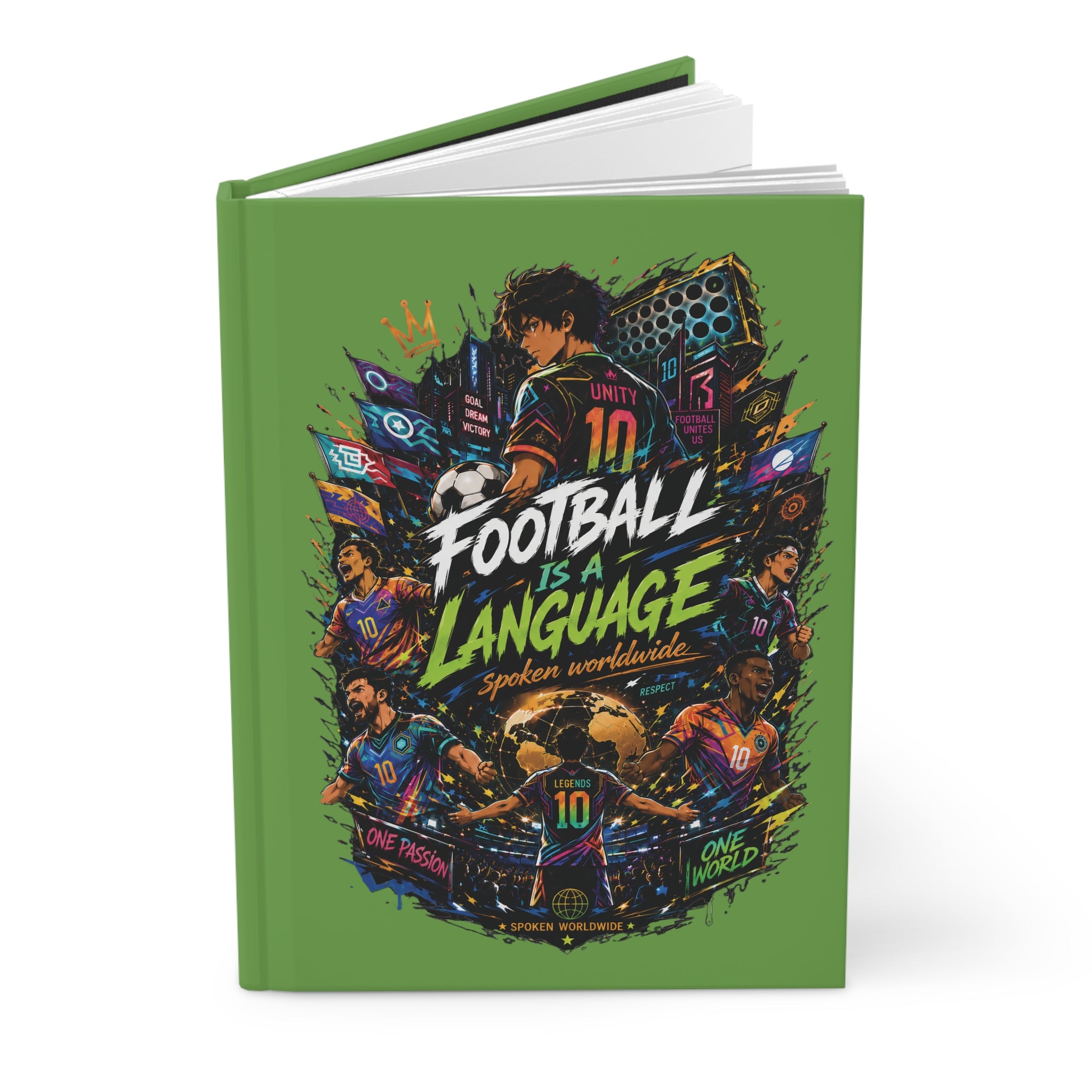 Football Is a Language Hardcover Journal — Personalized Soccer Notebook (Your Name & Number)