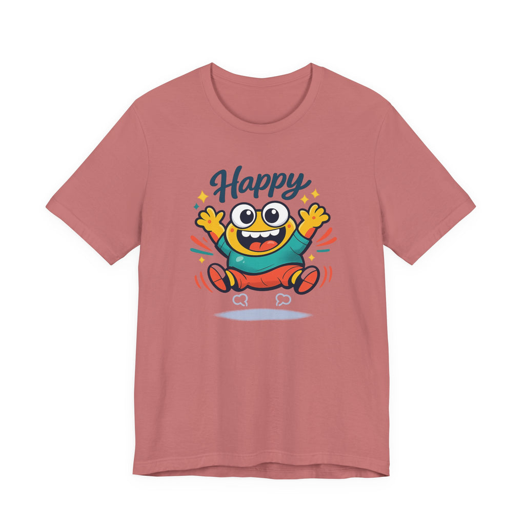 Happy Mood Blob Tee | kawaii minimal, thick outline emoji cartoon