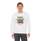 Happy Blob Cartoon Crewneck Sweatshirt | kawaii minimal, thick outline