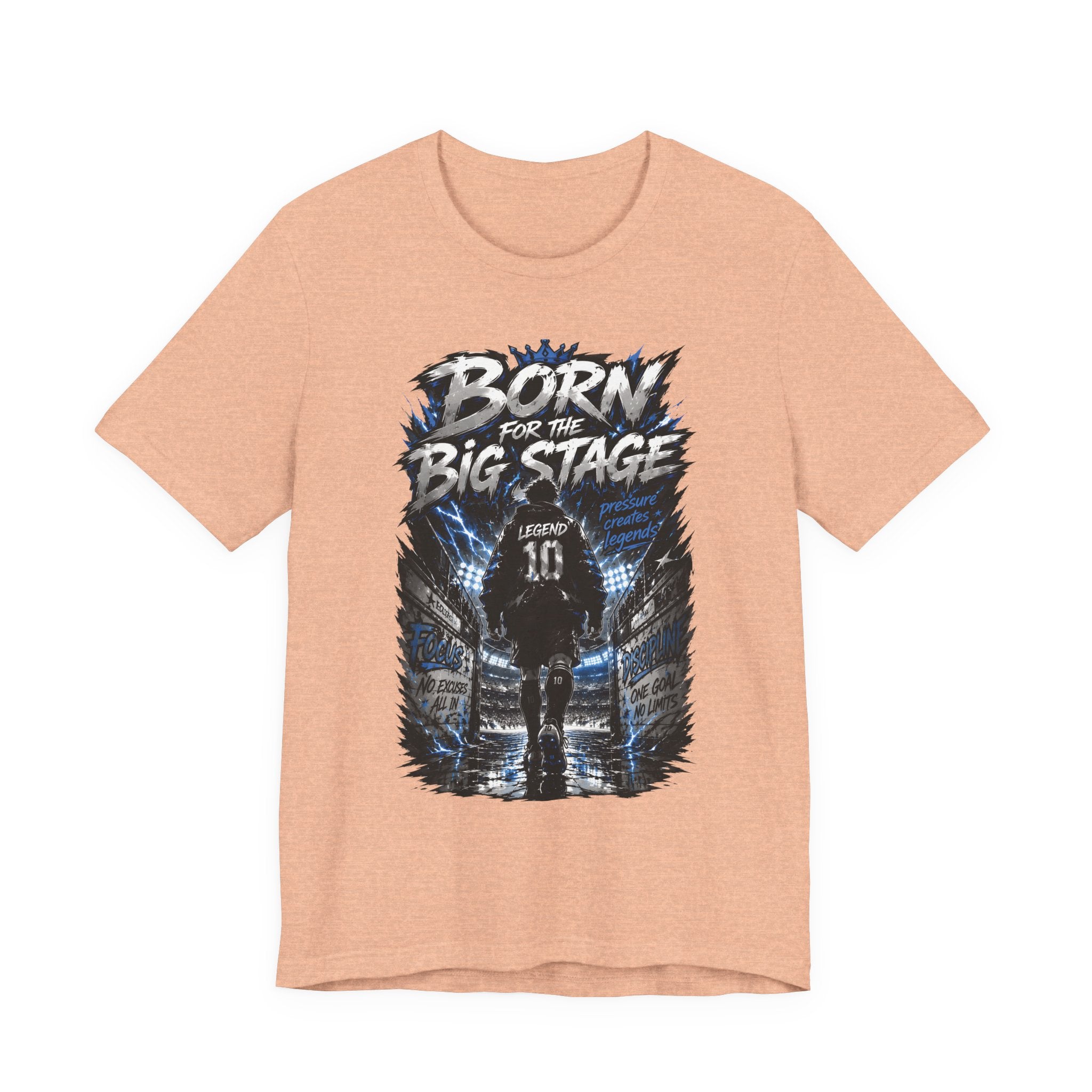 Soccer Player T‑Shirt — "Born for the Big Stage" Football Match Tee