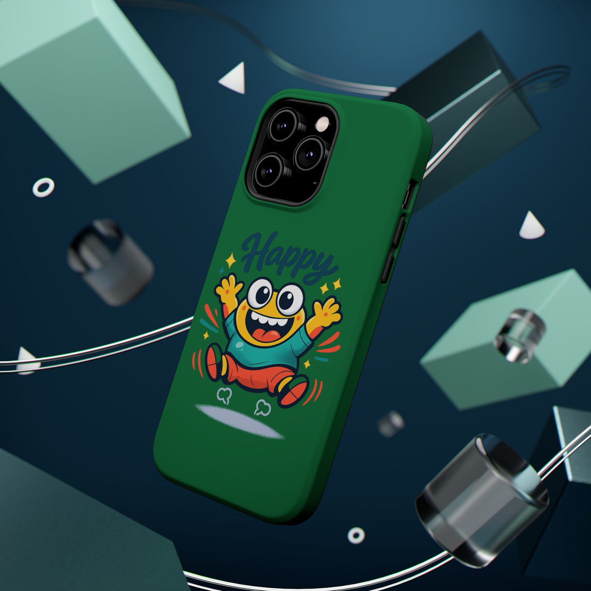 Happy Monster Magnetic Protective Phone Case Green