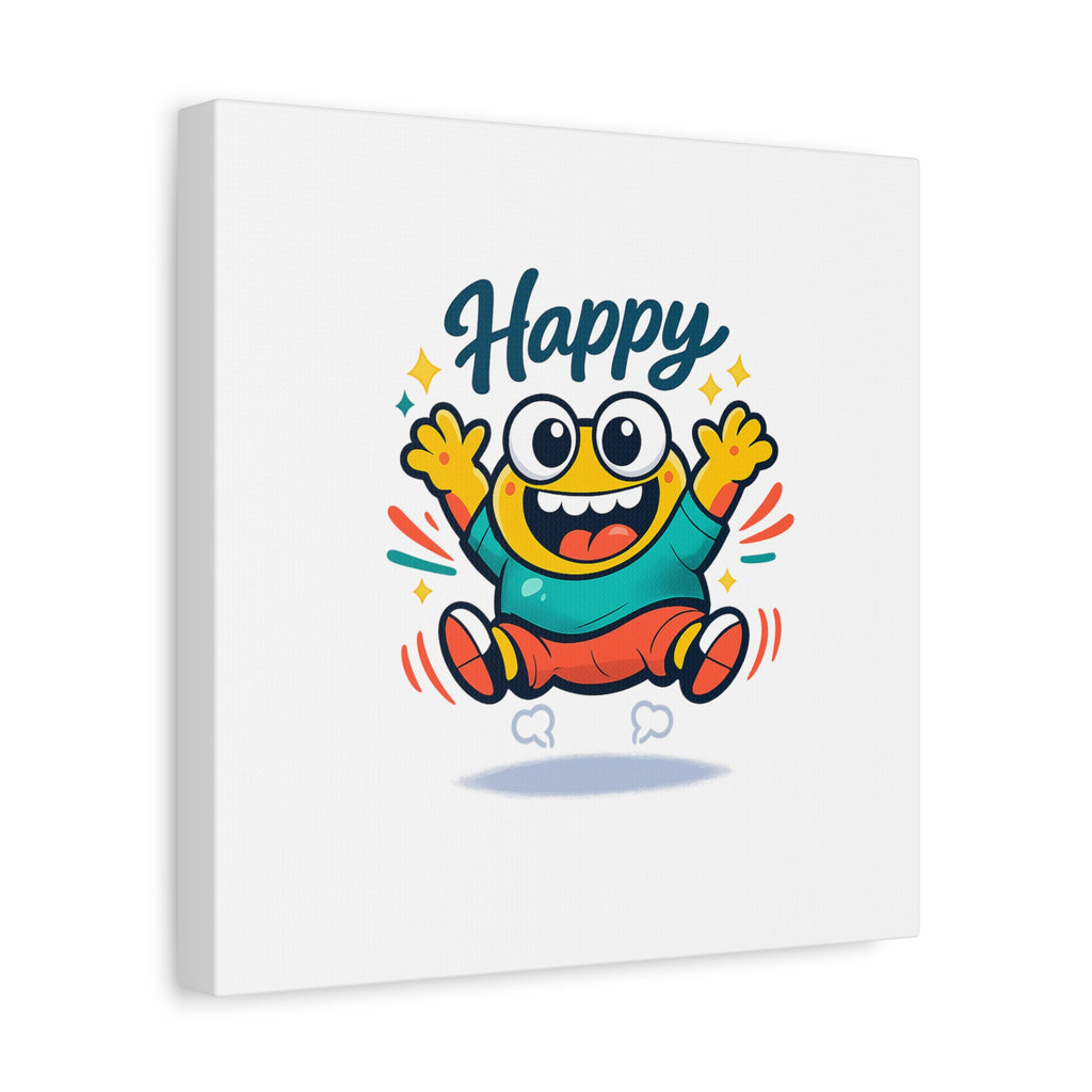 Happy Blob Cartoon Canvas | Bold Cartoon, Thick Outline, Kawaii Minimal