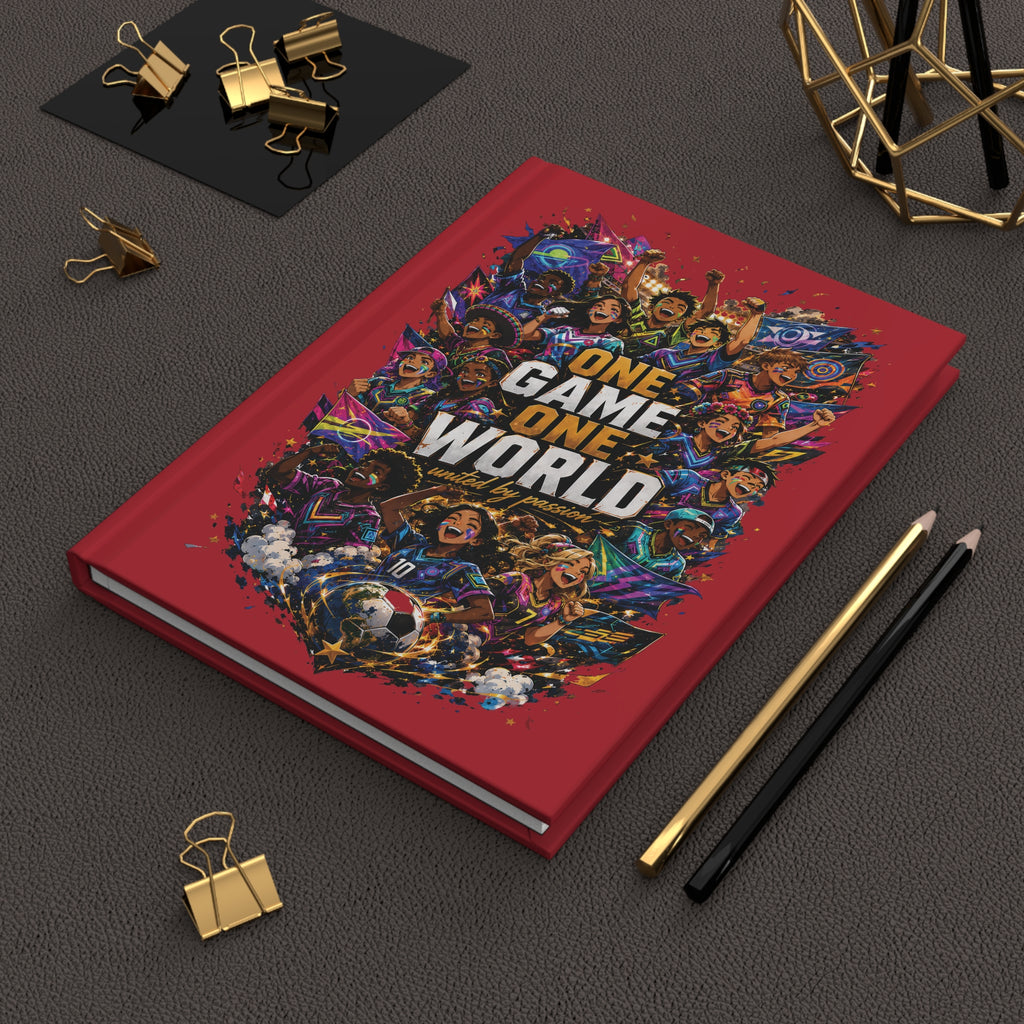 Soccer Hardcover Journal — "One Game One World" Personalized Number Notebook