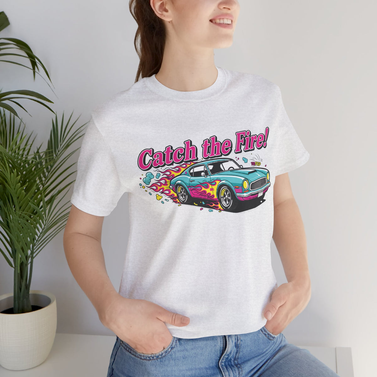 Catch the Fire Vintage Muscle Car Graphic T Shirt