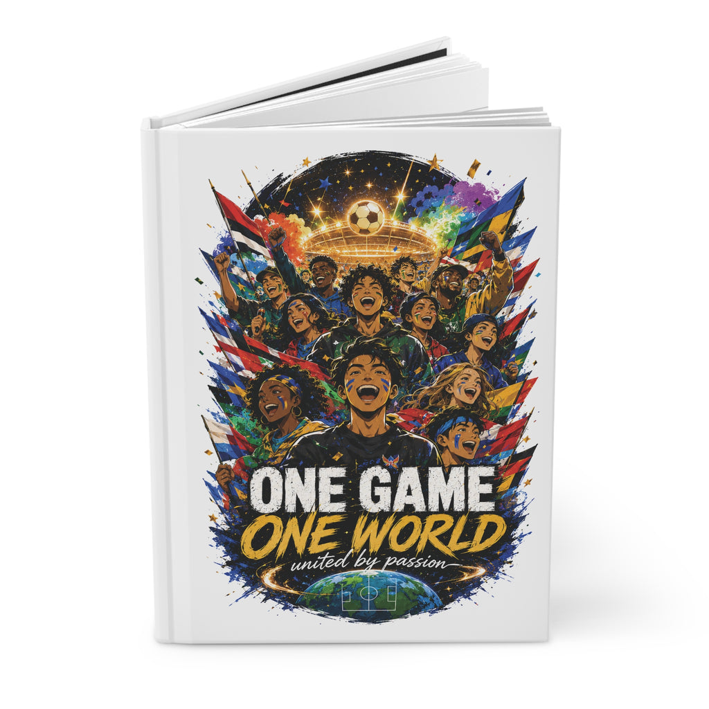 Soccer Hardcover Journal — "One Game One World" Personalized Number 10 Notebook