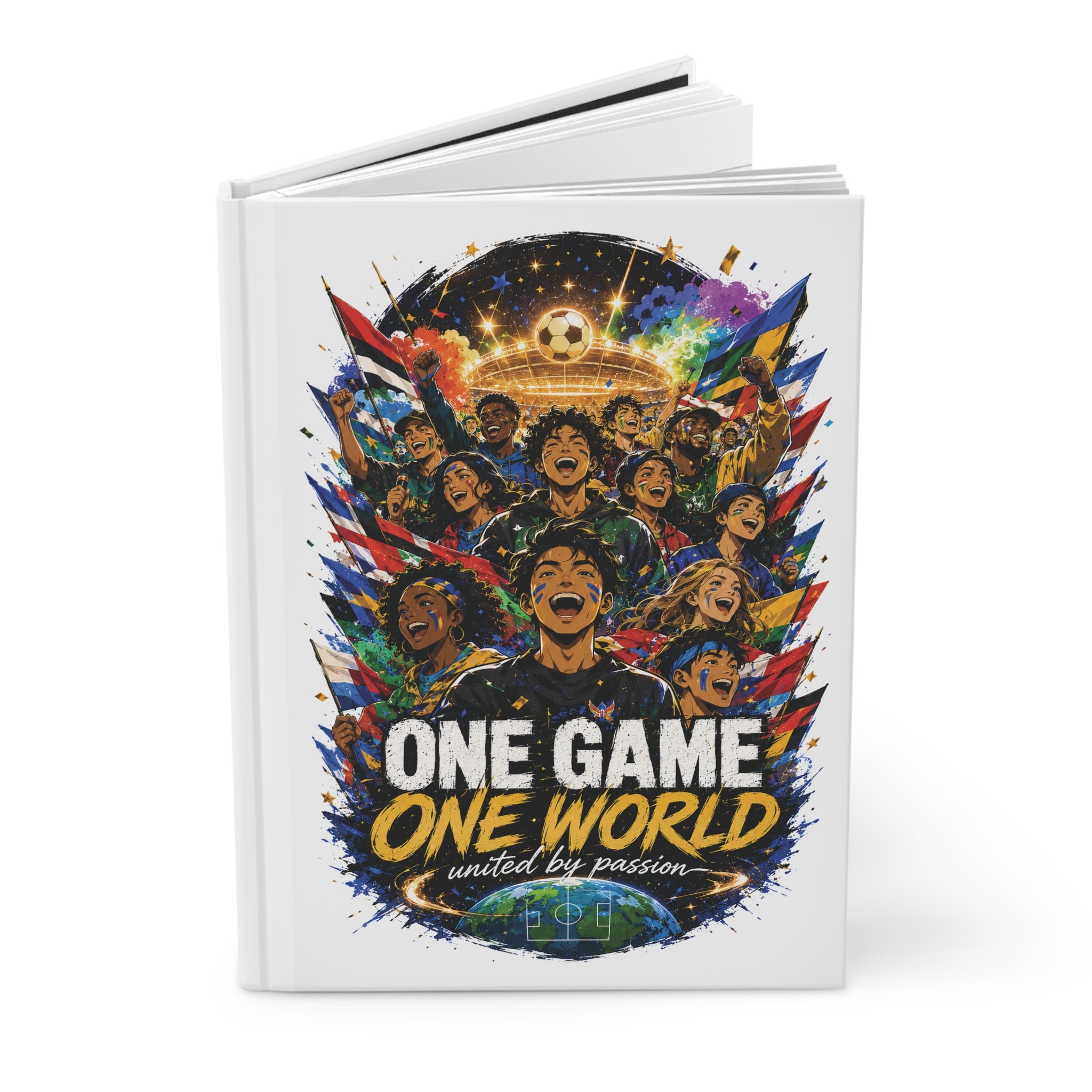Soccer Hardcover Journal — "One Game One World" Personalized Number 10 Notebook