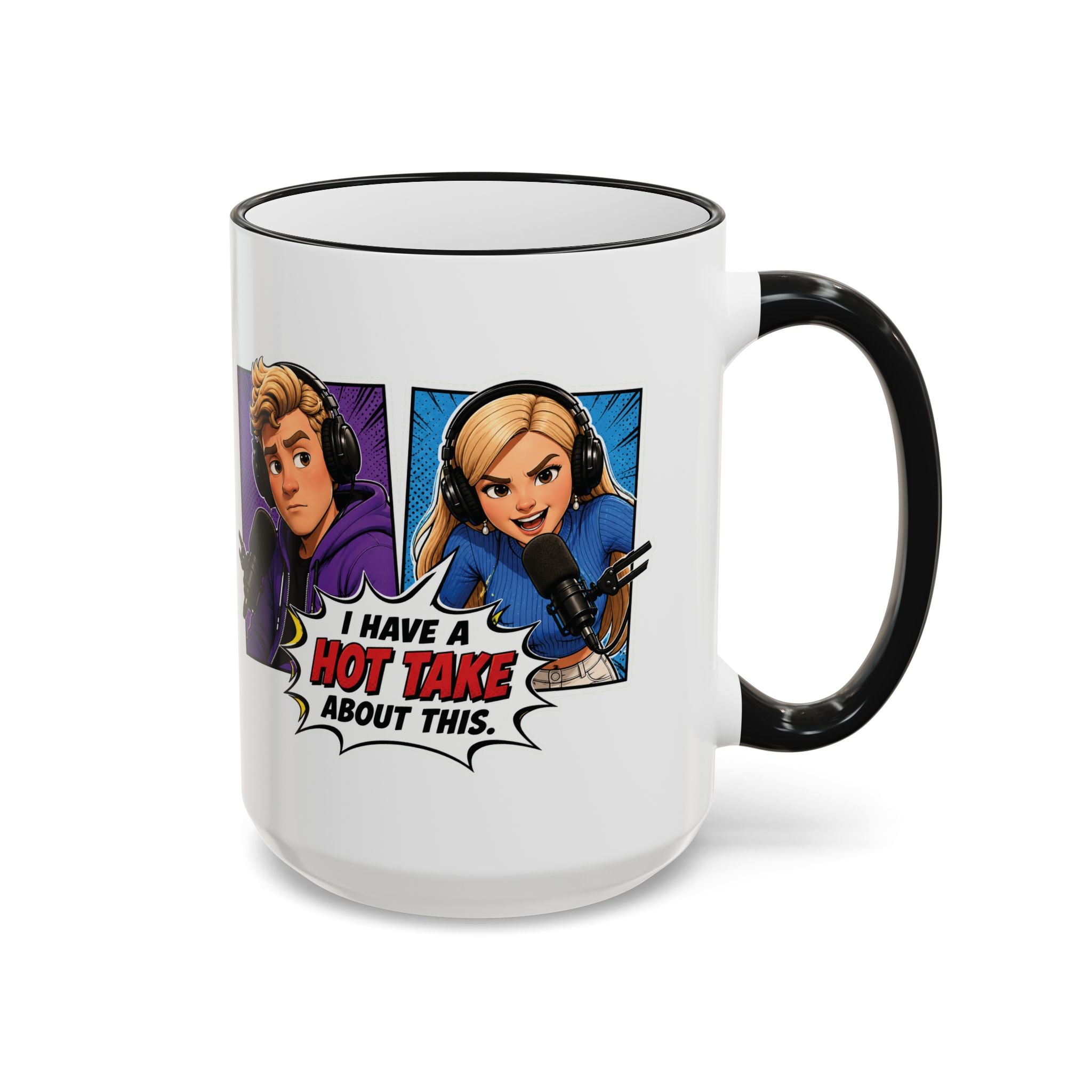 Jake And Emma Hot Take Accent Rim Mug – I Have A Hot Take About This Comic Coffee Cup (11oz/15oz)
