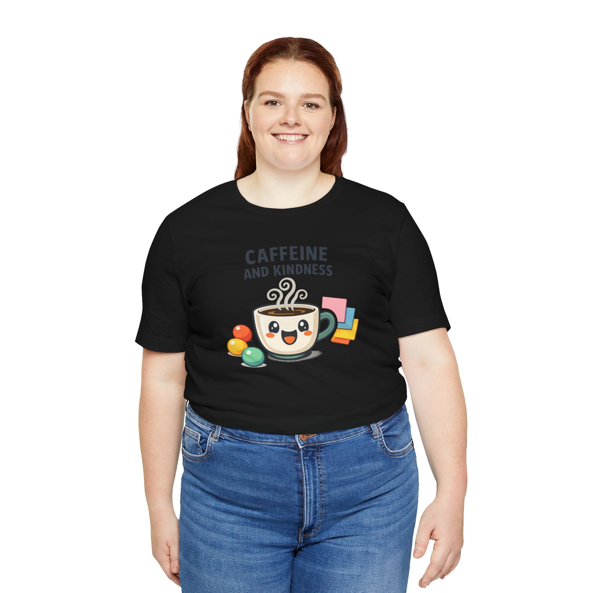 Caffeine and Kindness T-Shirt - Casual Coffee Graphic Tee