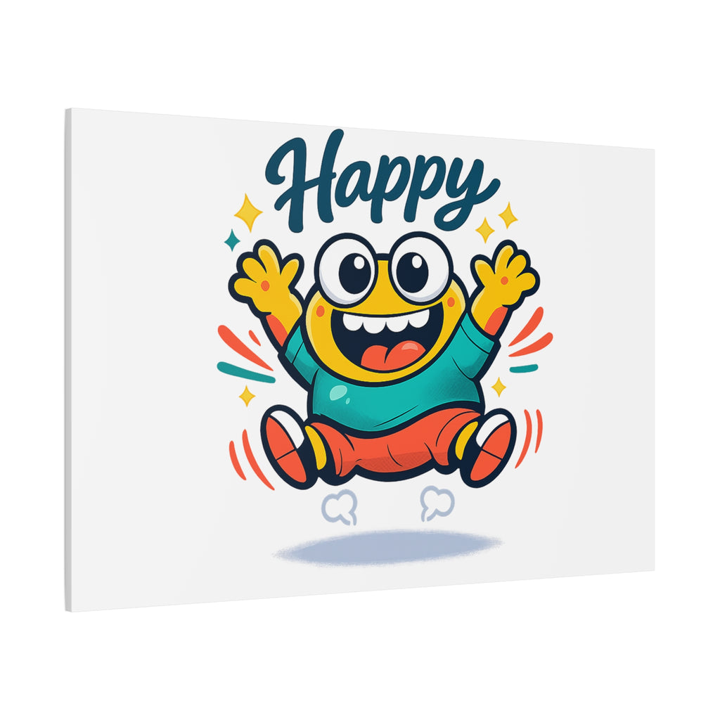 Happy Blob Cartoon Canvas | Bold Cartoon, Thick Outline, Kawaii Minimal