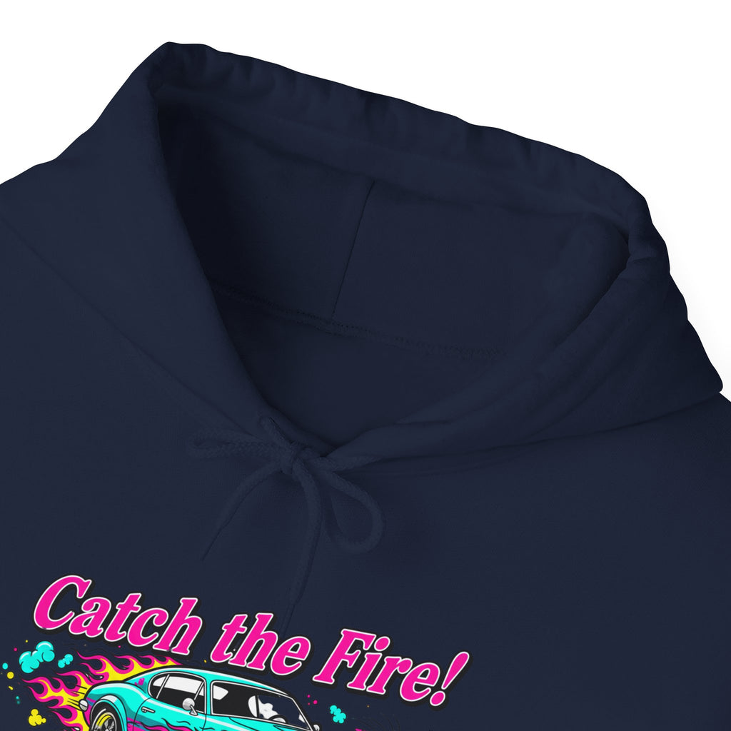 Retro Cartoon Dragster Hoodie – Vintage Racing Flame Graphic Pullover