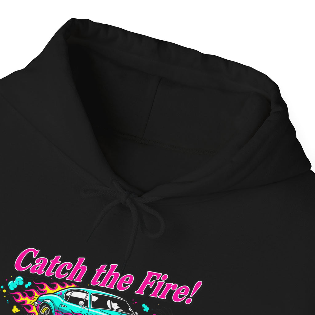 Retro Cartoon Dragster Hoodie – Vintage Racing Flame Graphic Pullover