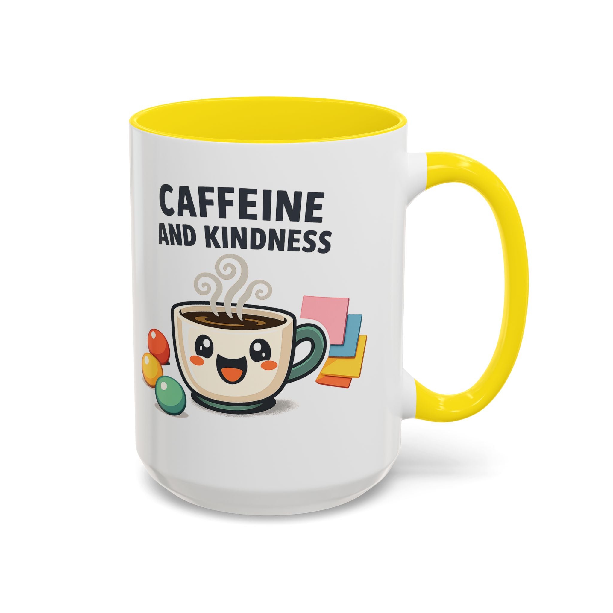 Caffeine and Kindness Coffee Mug – Ceramic Accent Mug (11oz / 15oz)