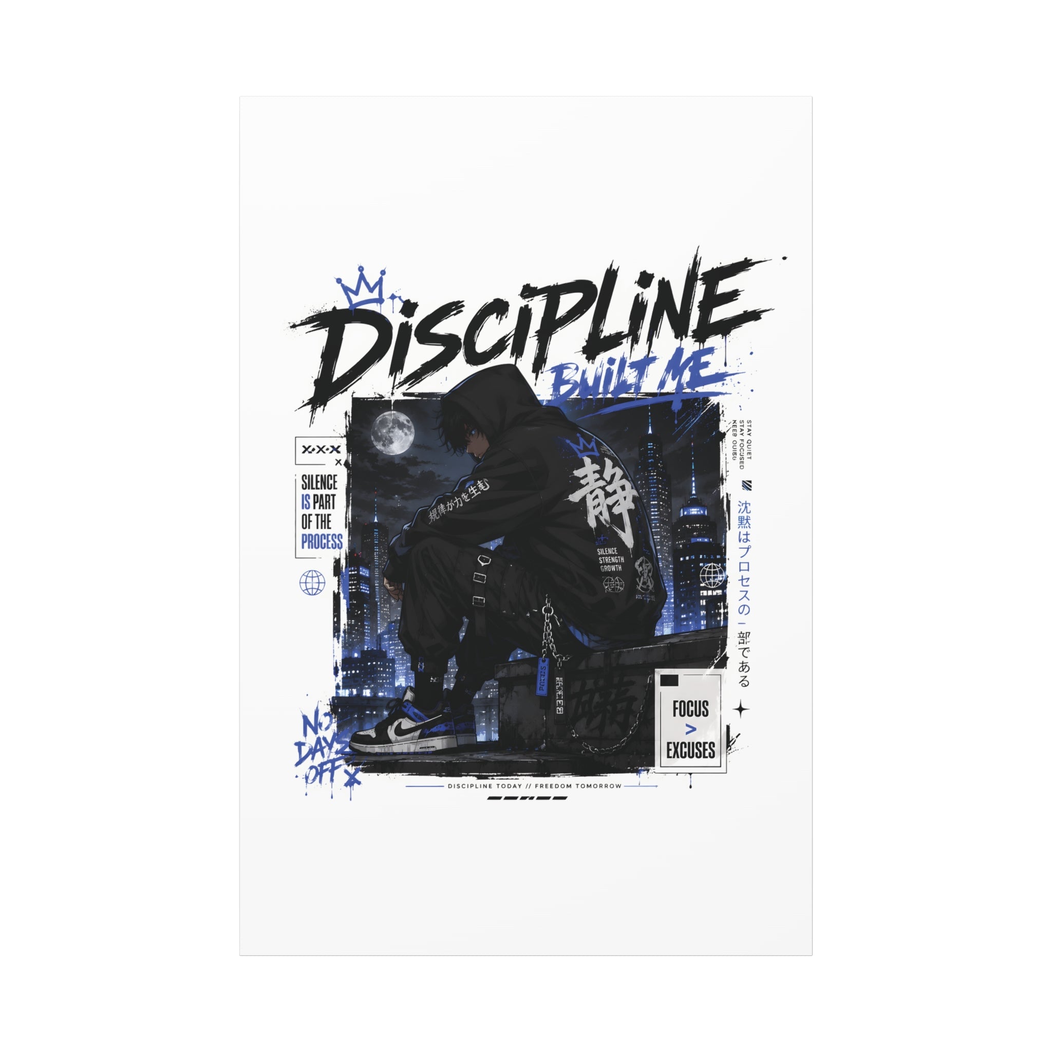 Discipline Built Me Canvas Print — Urban Streetwear Motivational Wall Art