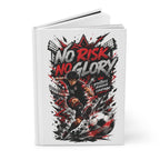 No Risk No Glory Soccer Journal — Personalized Hardcover Notebook (Number 10)